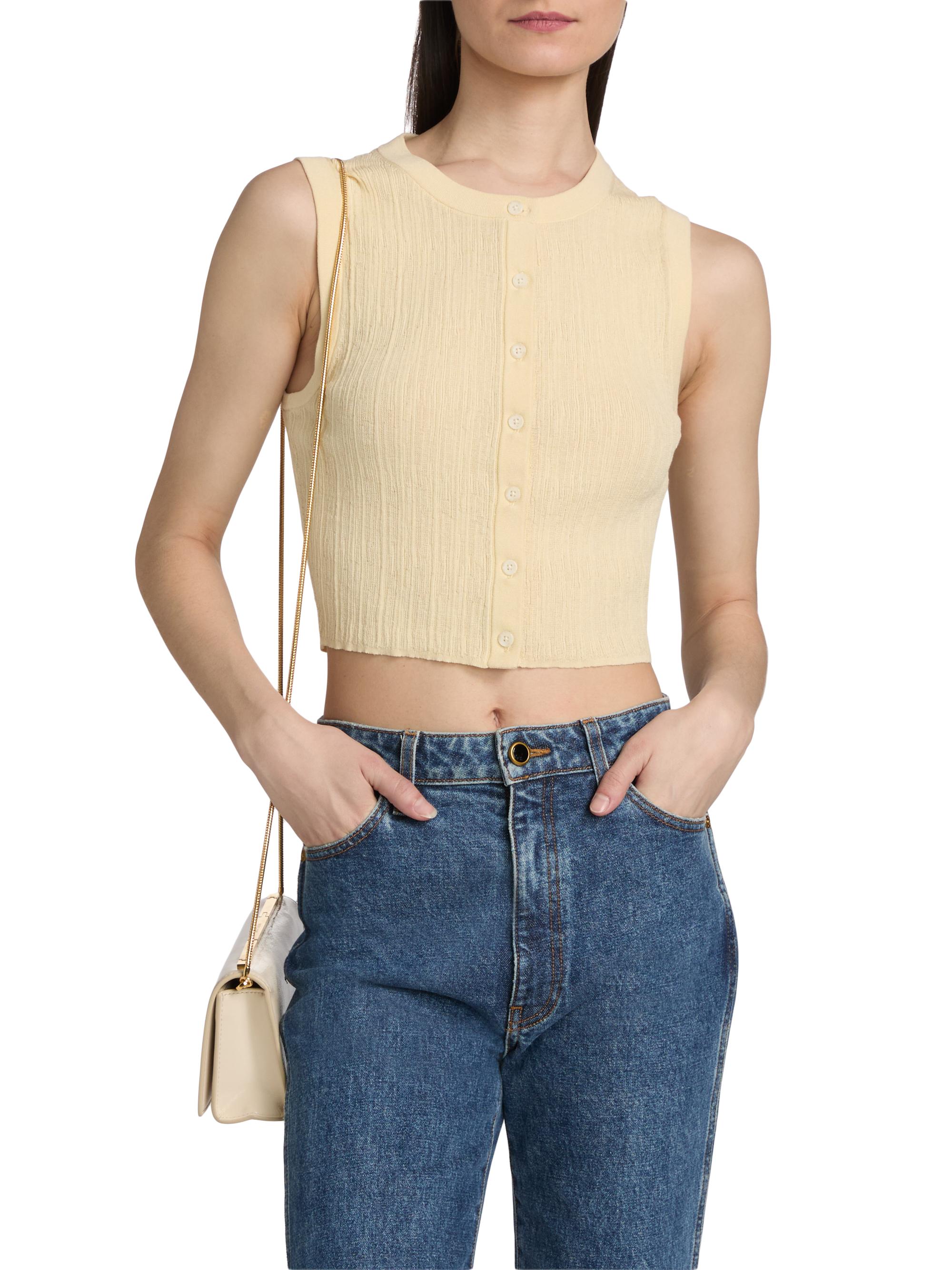A.L.C. Women's Lottie Cotton-Blend Knit Sleeveless Top - Butter | Thumbnail 3