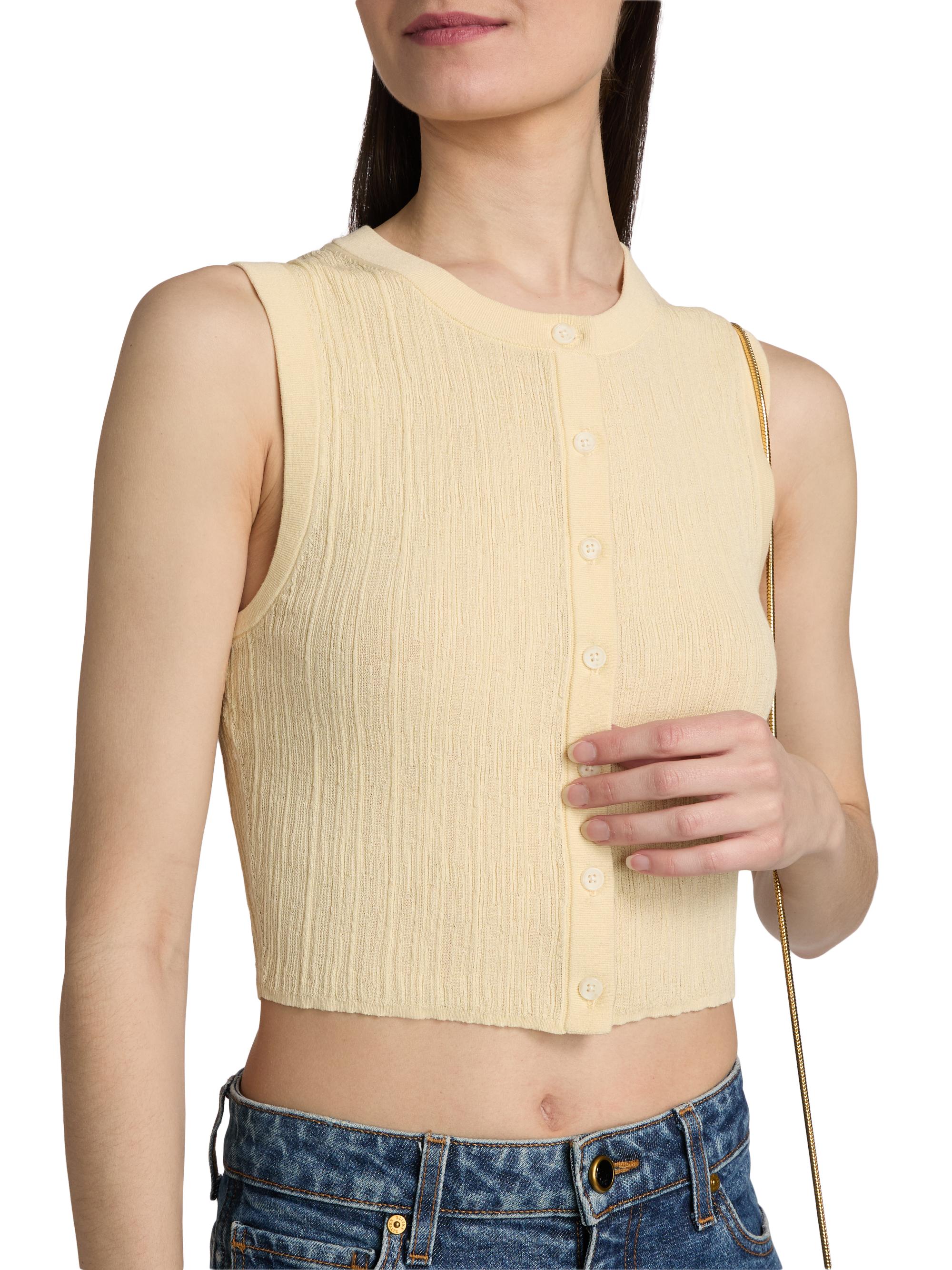 A.L.C. Women's Lottie Cotton-Blend Knit Sleeveless Top - Butter | Thumbnail 6