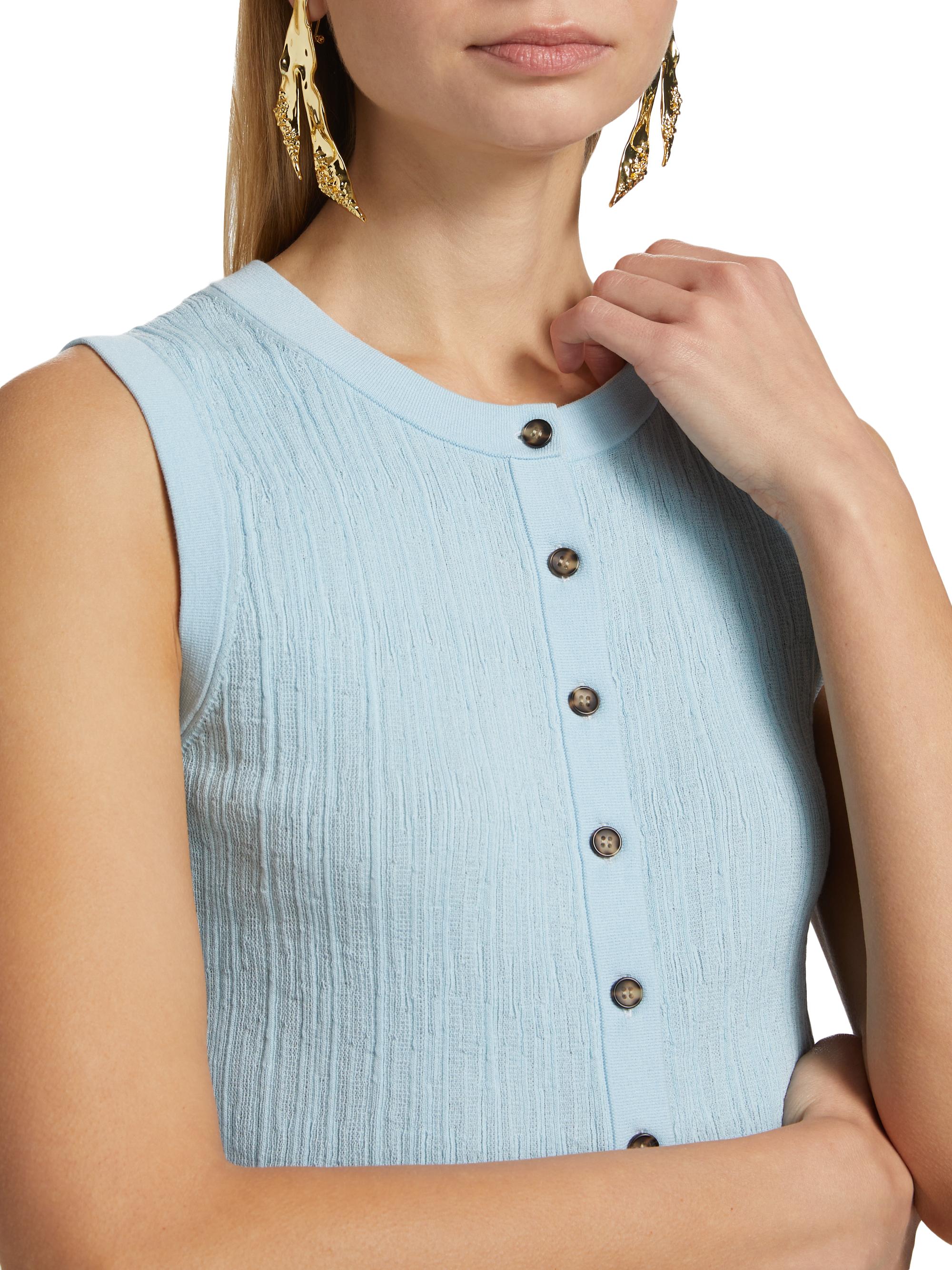 Lottie Cotton-Blend Knit Sleeveless Top