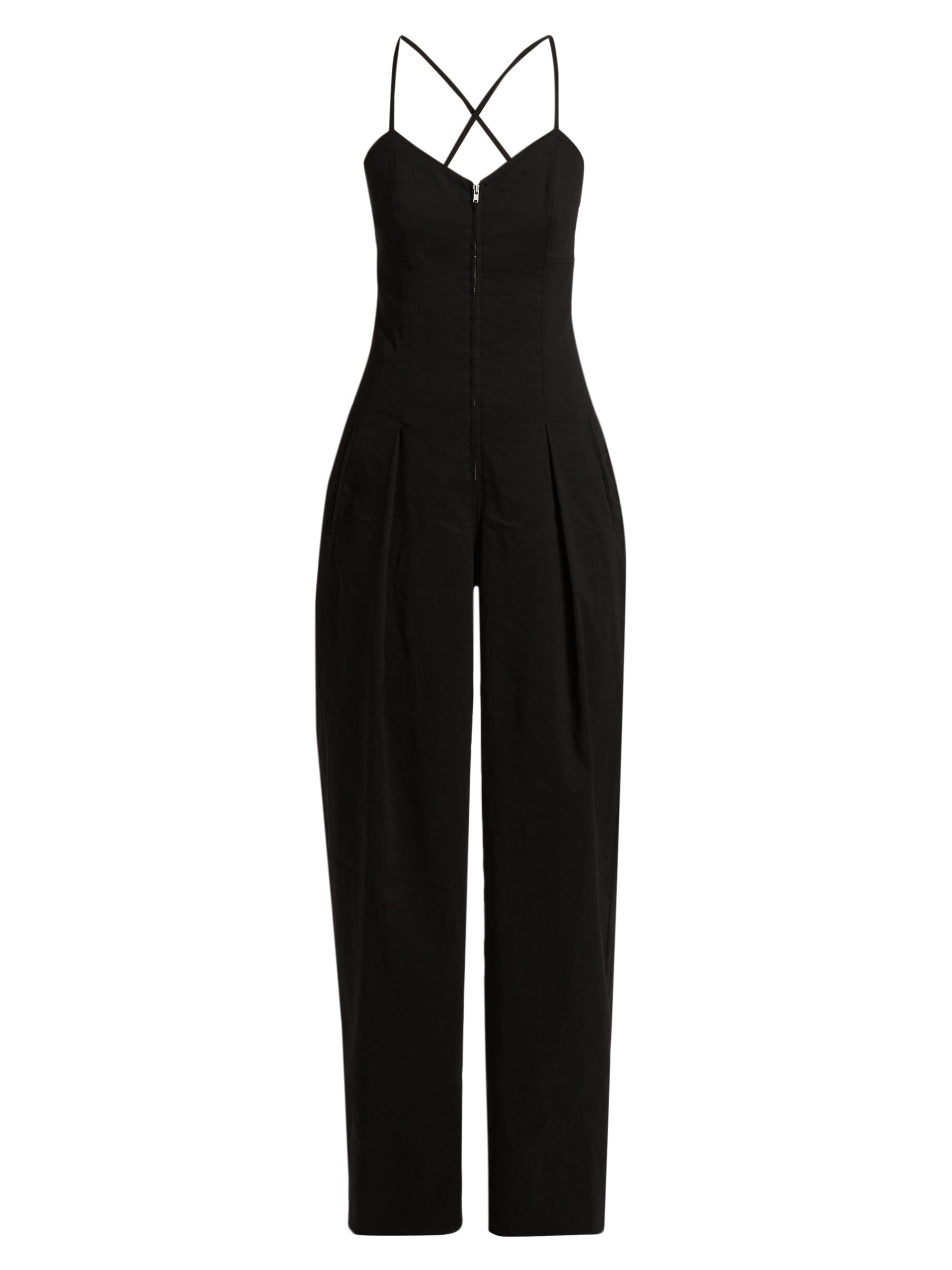 A.L.C. Women's Chandler Linen-Blend Sleeveless Jumpsuit - Black