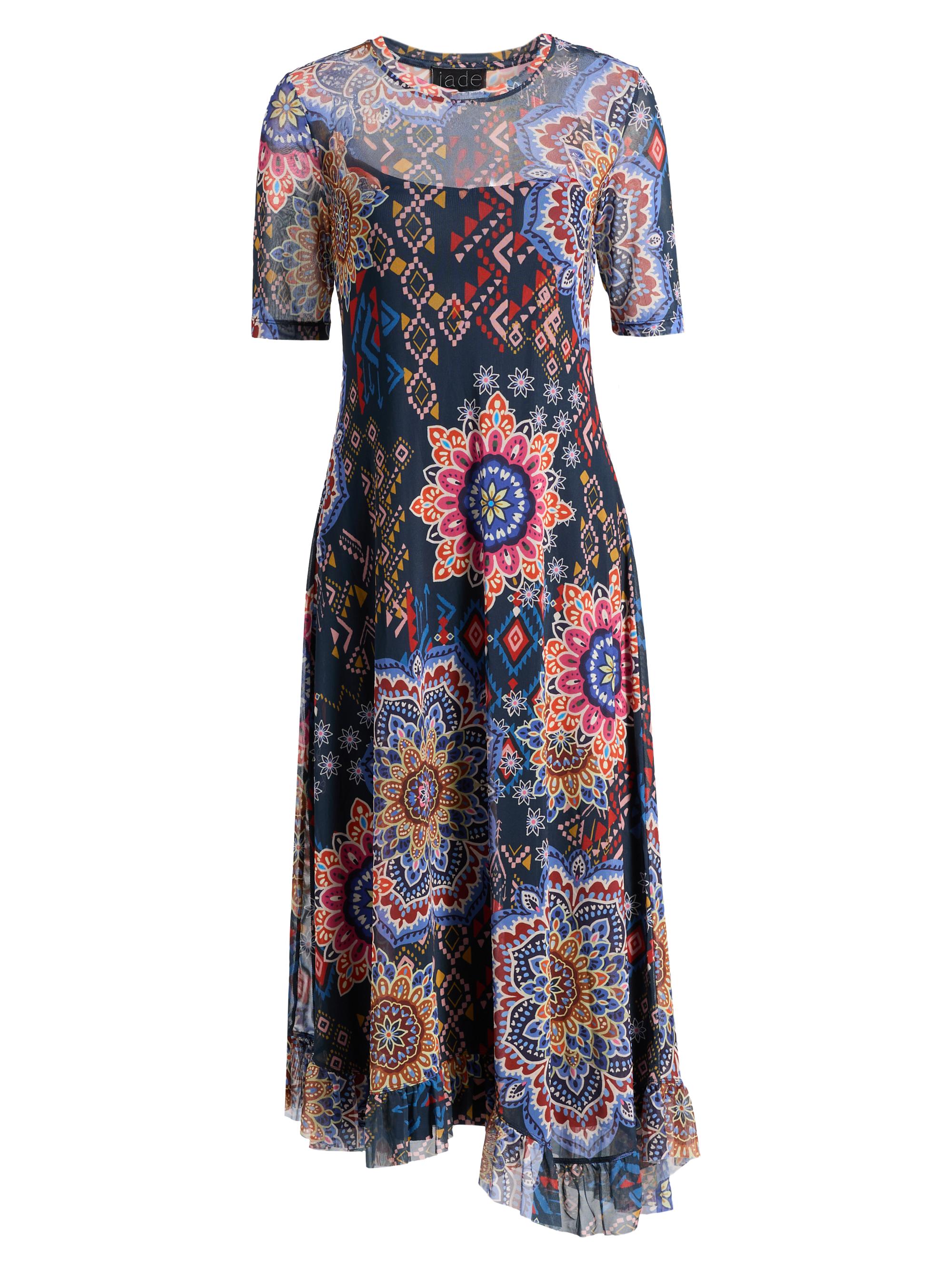 Johnny Was Women's Printed Asymmetric Mesh Midi-Dress - Padma