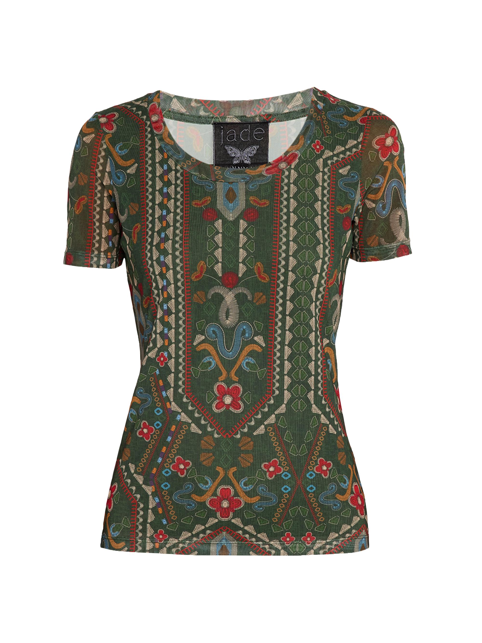 Johnny Was Women's Nanette Floral Mesh Short-Sleeve T-Shirt - Skylar