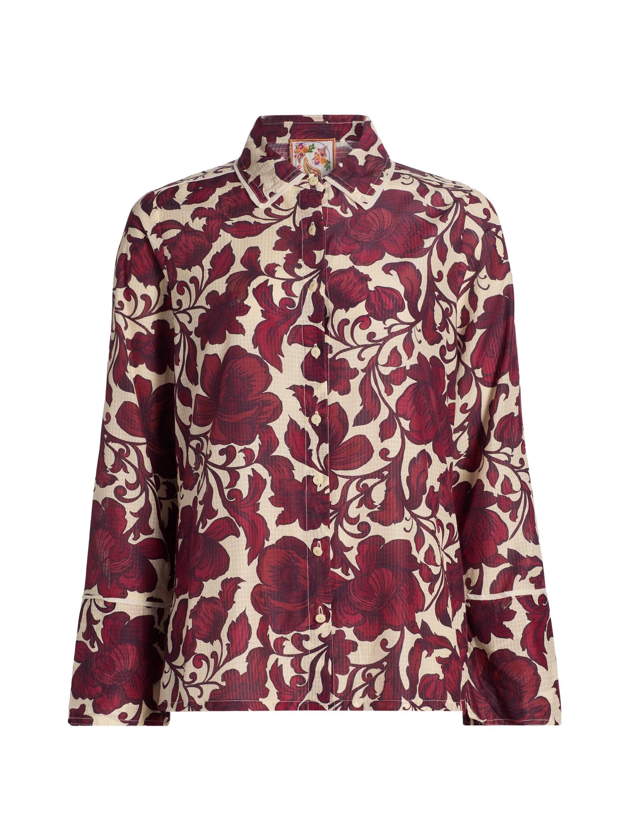 Johnny Was Women's Camilla Vintage Button-Front Shirt - Camilla Red