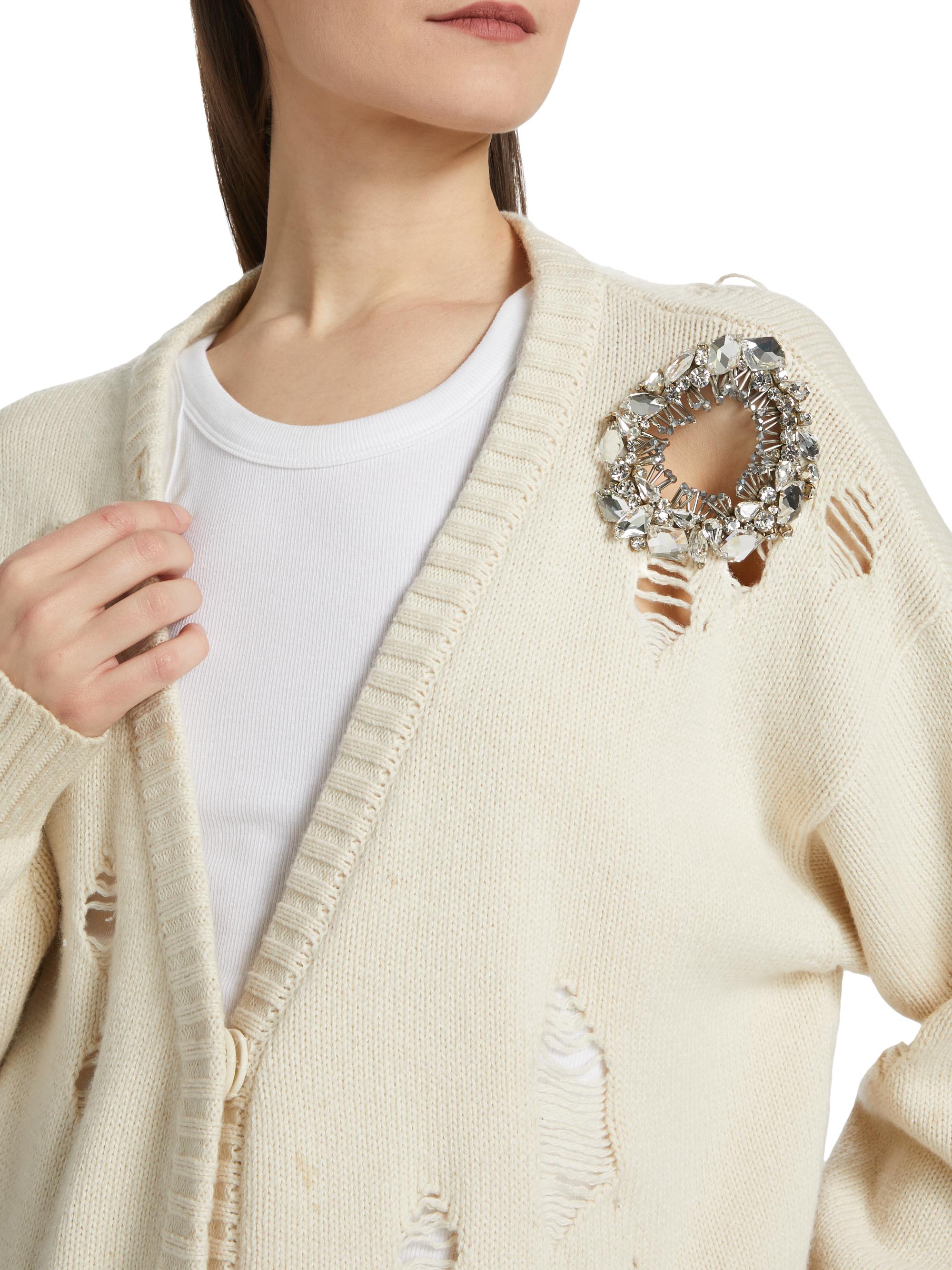 Area Distressed Crystal Cardigan | Saks Fifth Avenue