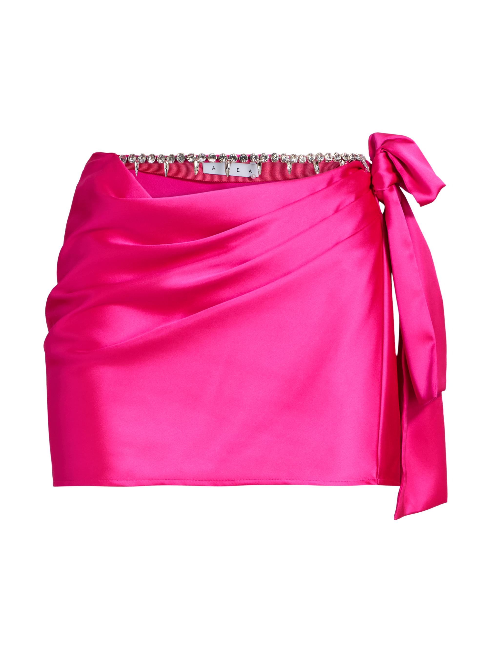 Satin Crystal-Embellished Miniskirt