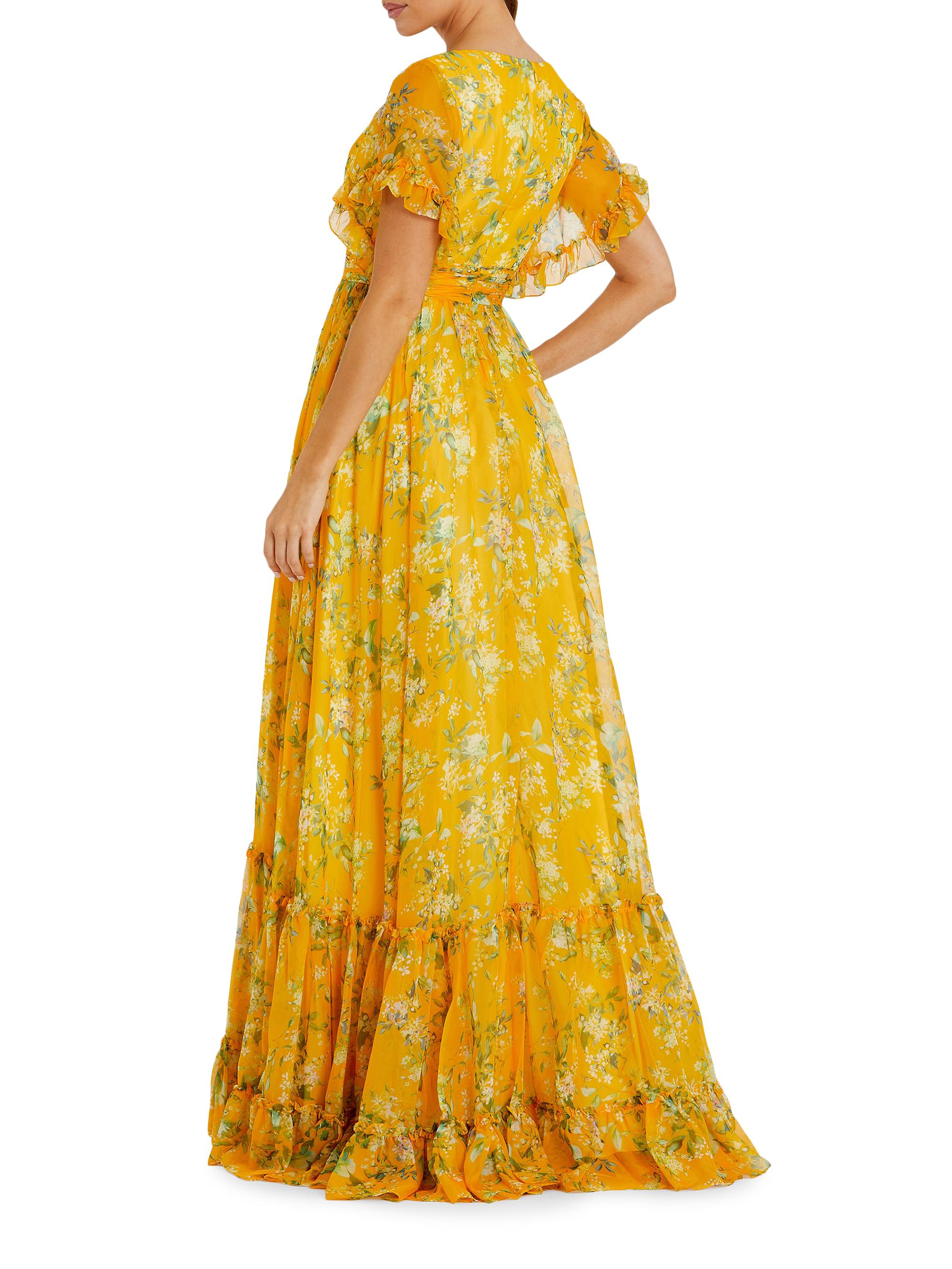 mac duggal flounce sleeve midi dress Mac Duggal Women's Sequin Flounce Sleeve Midi Dress