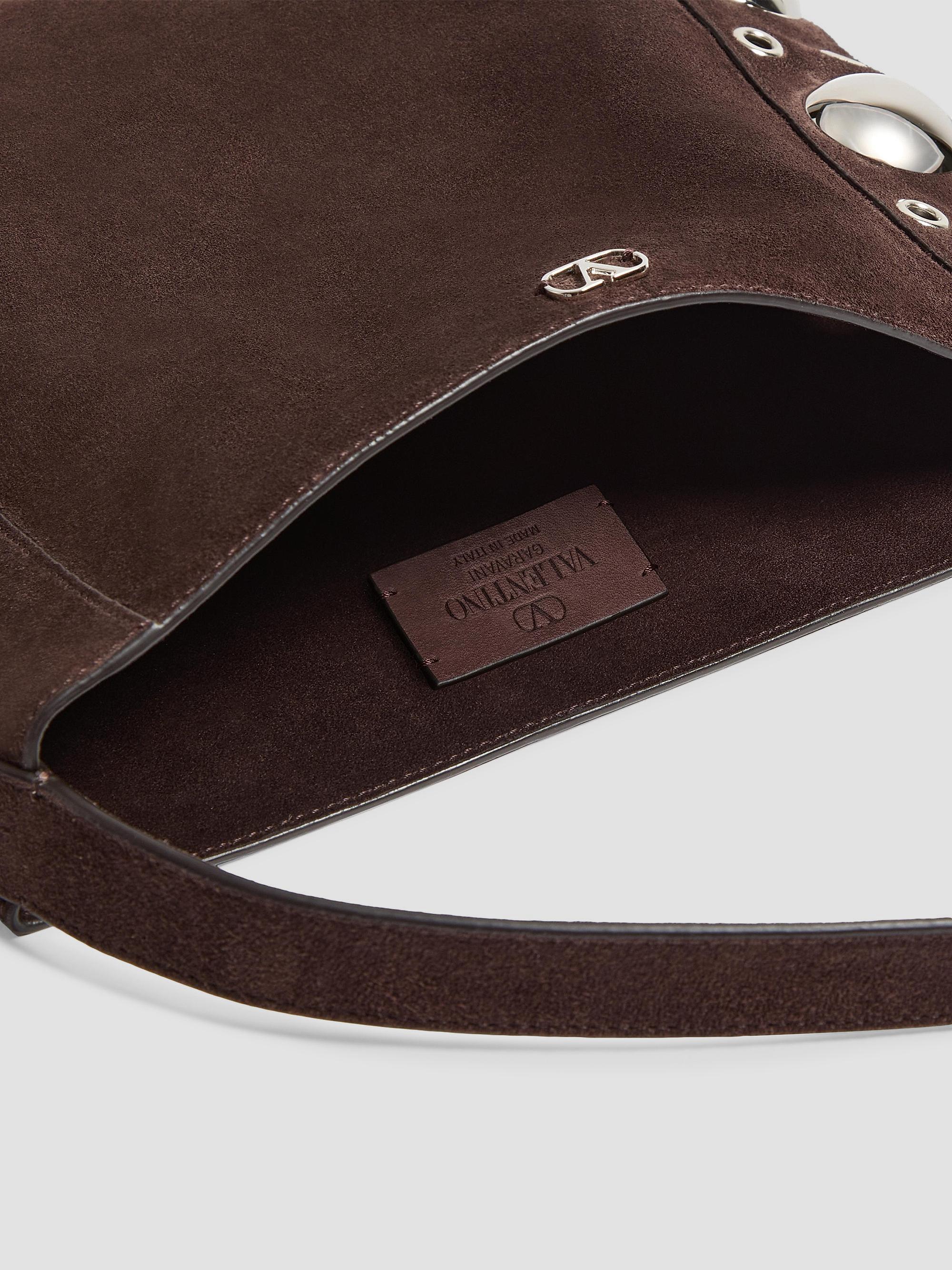 Valentino Garavani Women's Nellcôte Suede Shoulder Bag with Fringes - Testa Di Moro | Thumbnail 6