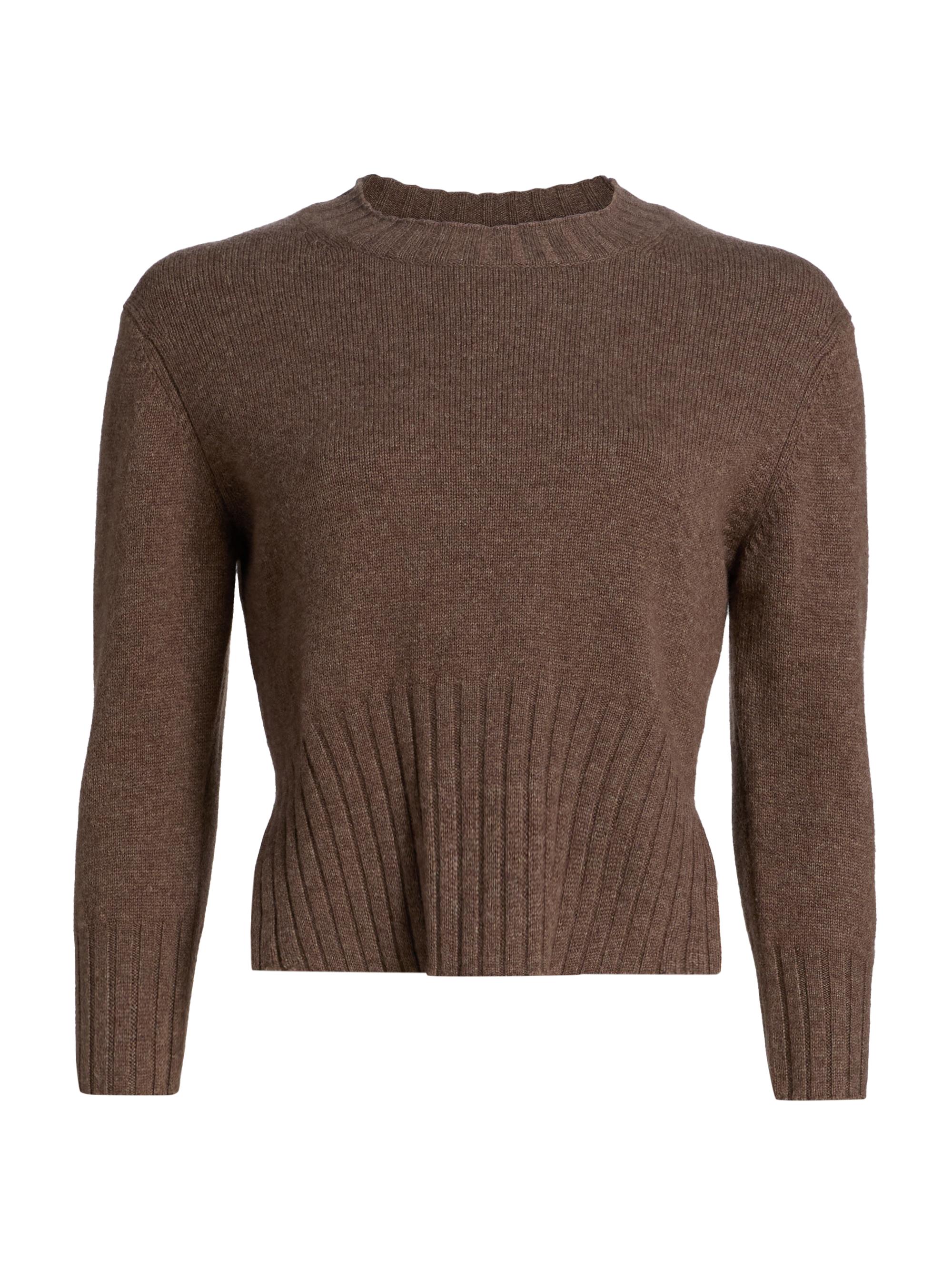 Loulou de Saison Women's Mora Cashmere Crop Sweater - Brown