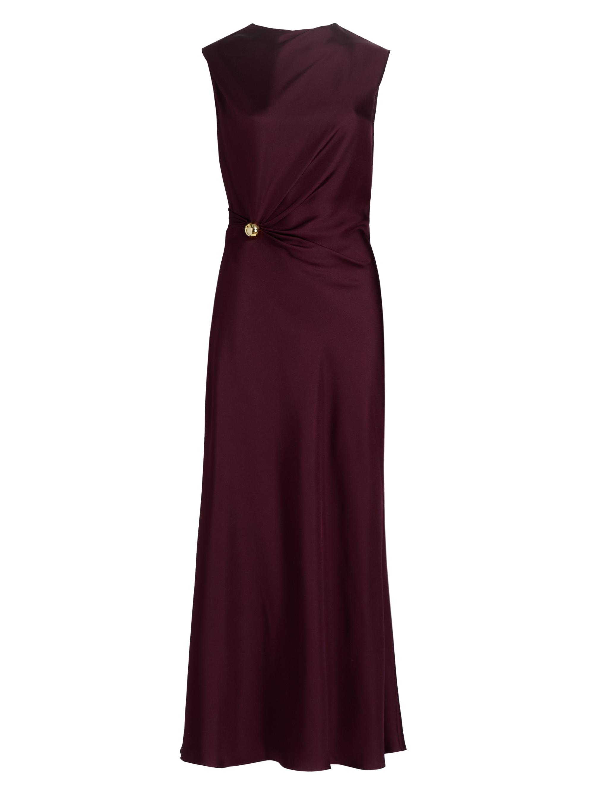 Loulou de Saison Women's Roan Silk Draped Midi-Dress - Prune