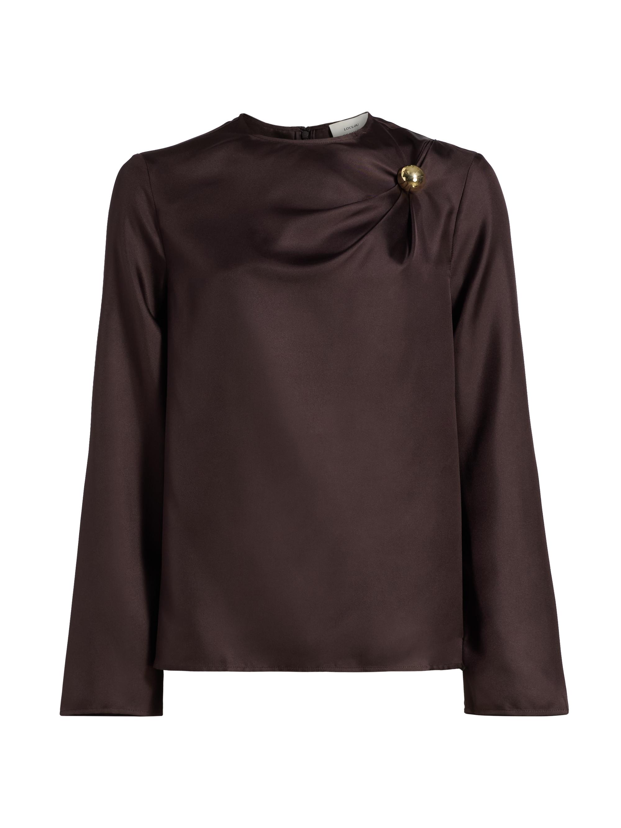 Loulou de Saison Women's Azae Draped Blouse - Brown
