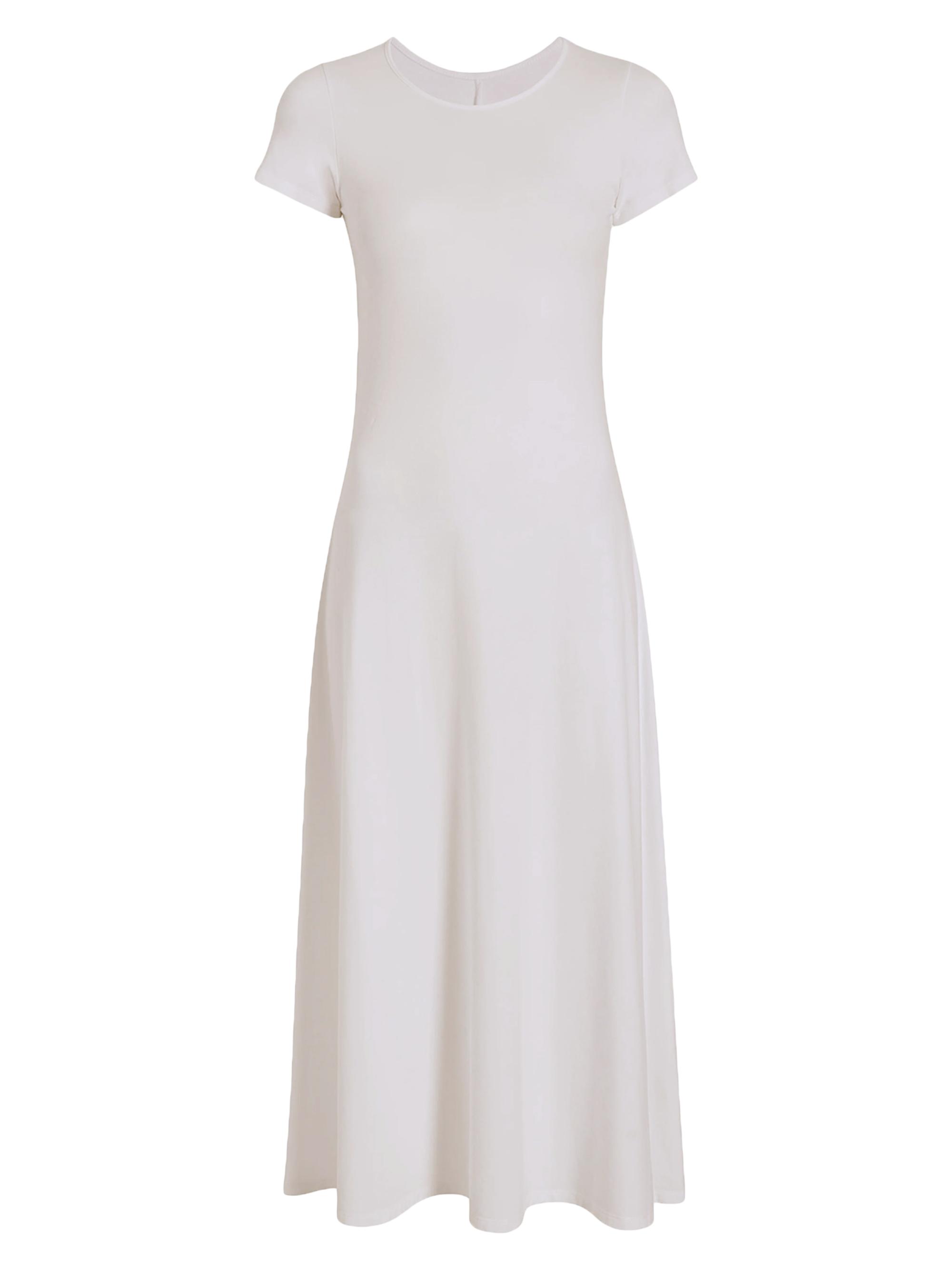 Another Tomorrow Women's Fitted Tee Dress - White