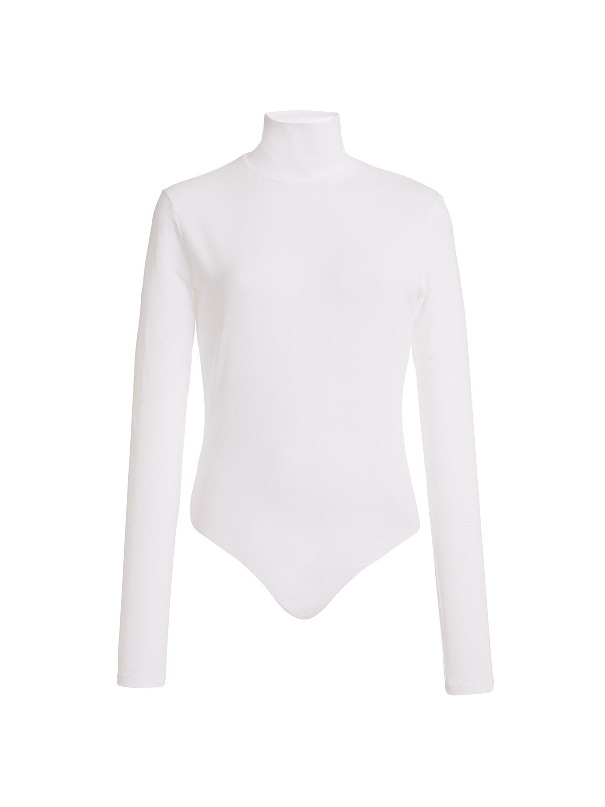 Another Tomorrow Women's Turtleneck Bodysuit - White