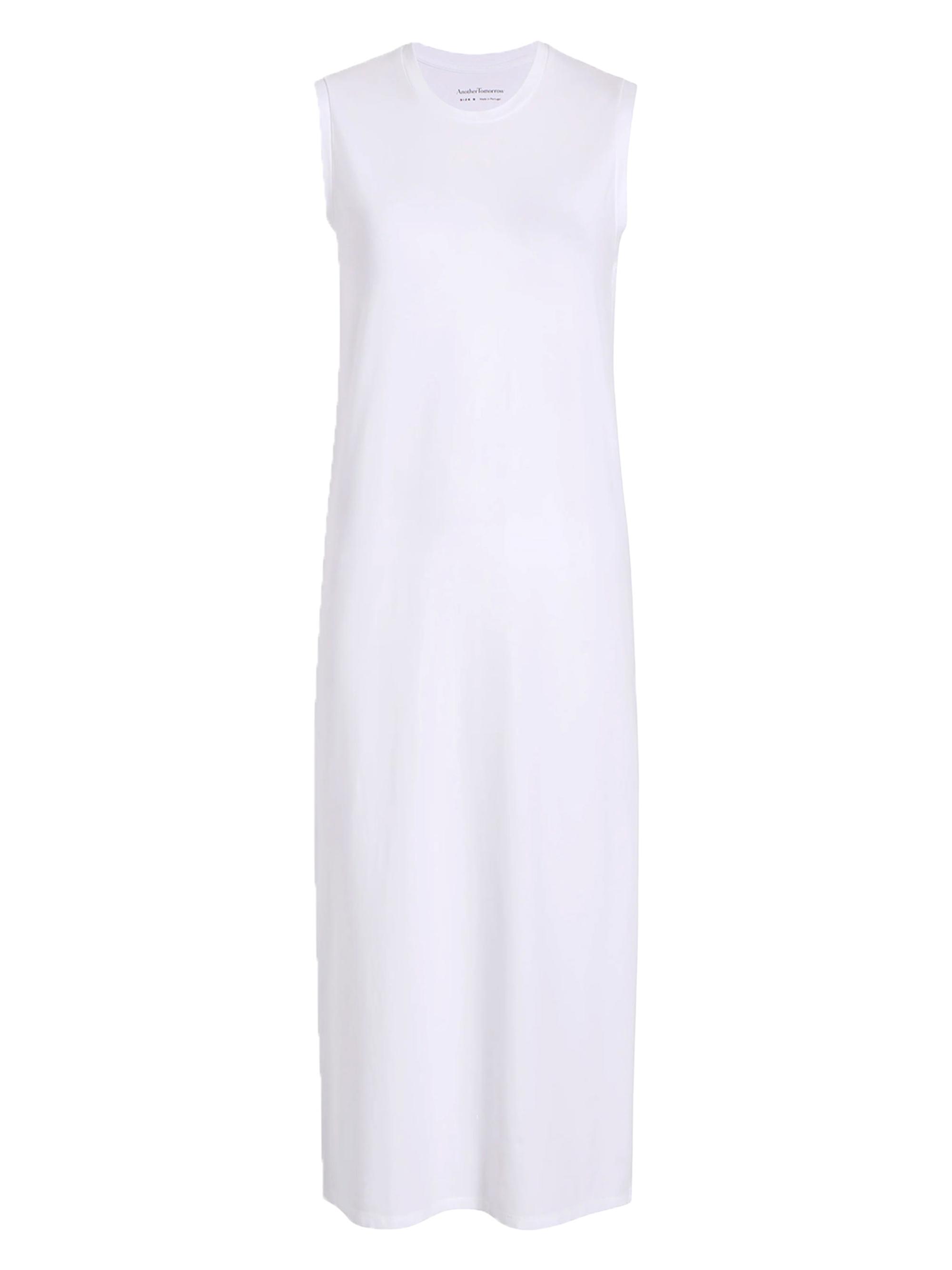 Another Tomorrow Women's Sleeveless Tee Dress - White