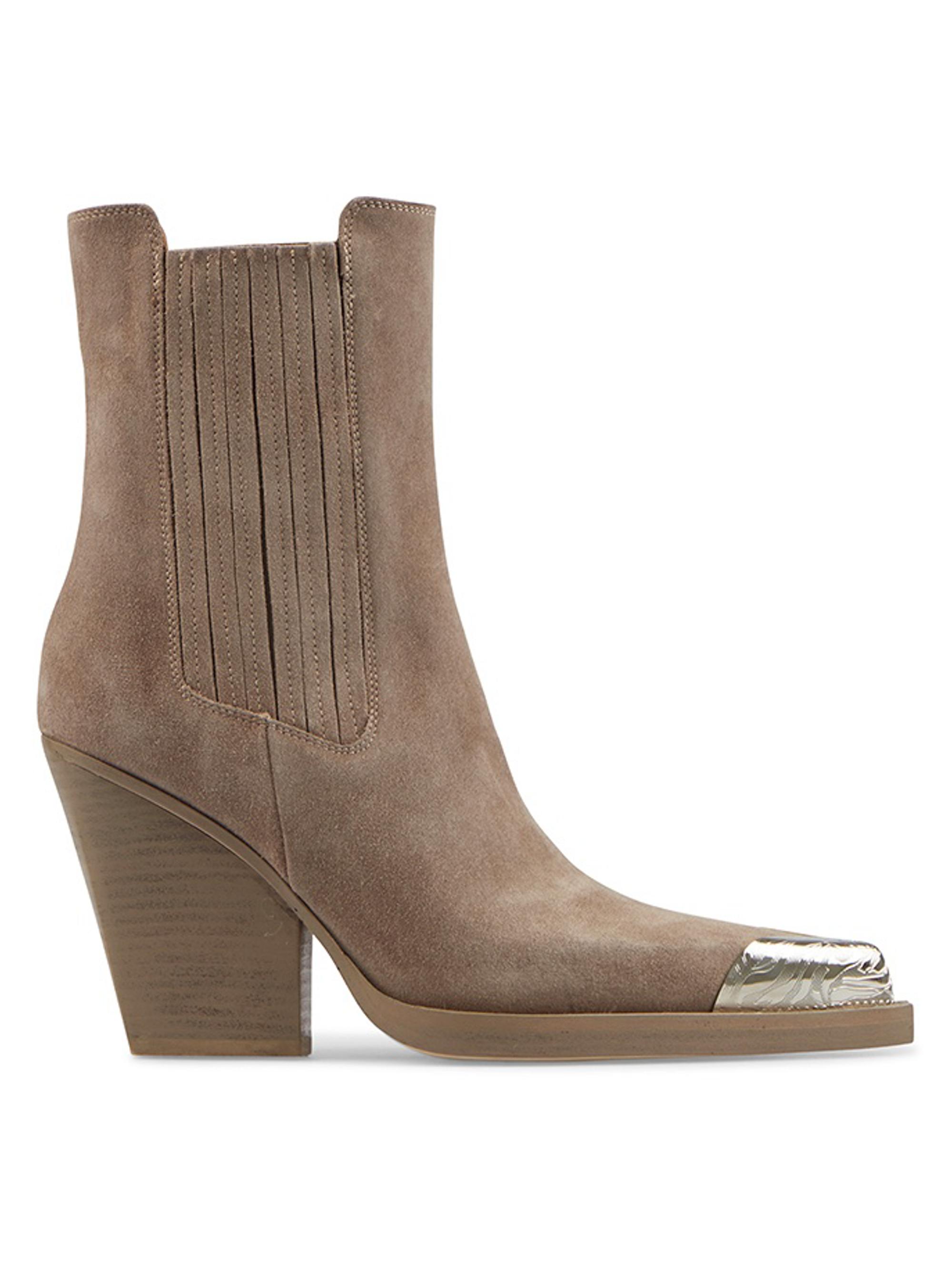 Paris Texas Women's Dallas 0MM Cap Toe Suede Chelsea Boots - Taupe