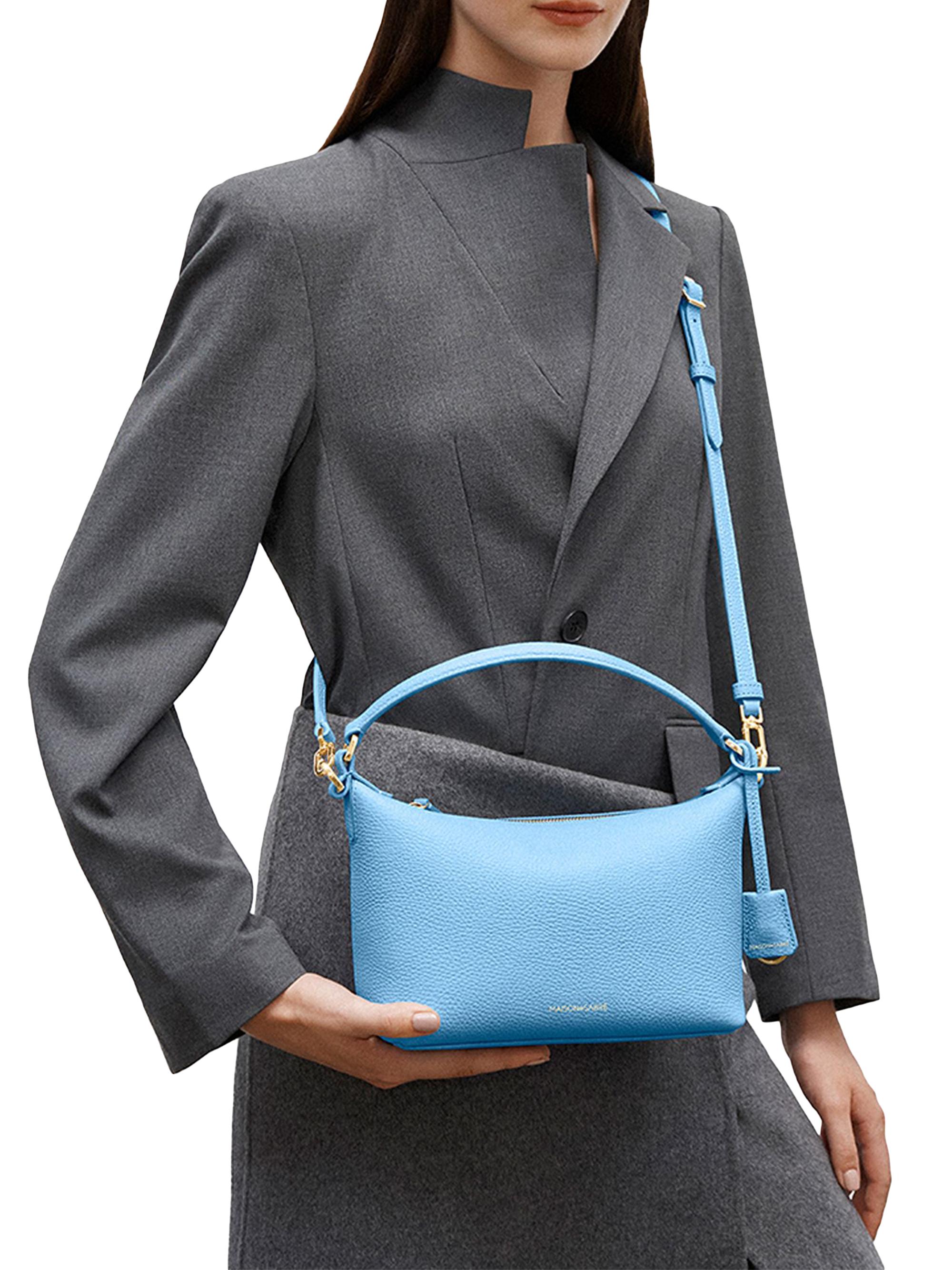 Maison de Sabre Women's  Leather Soft Hobo Bag - Sky Blue | Thumbnail 2