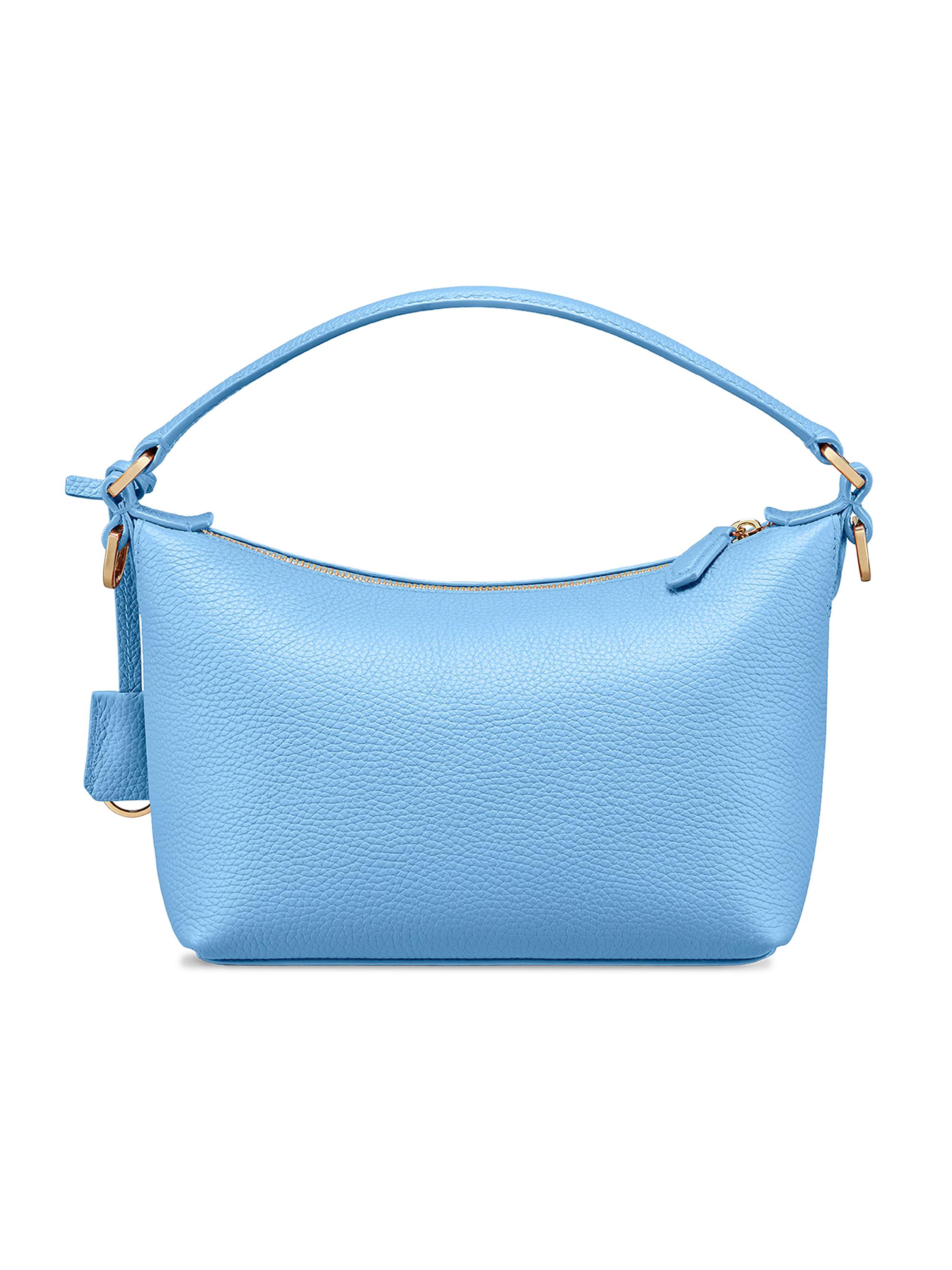 Maison de Sabre Women's  Leather Soft Hobo Bag - Sky Blue | Thumbnail 7