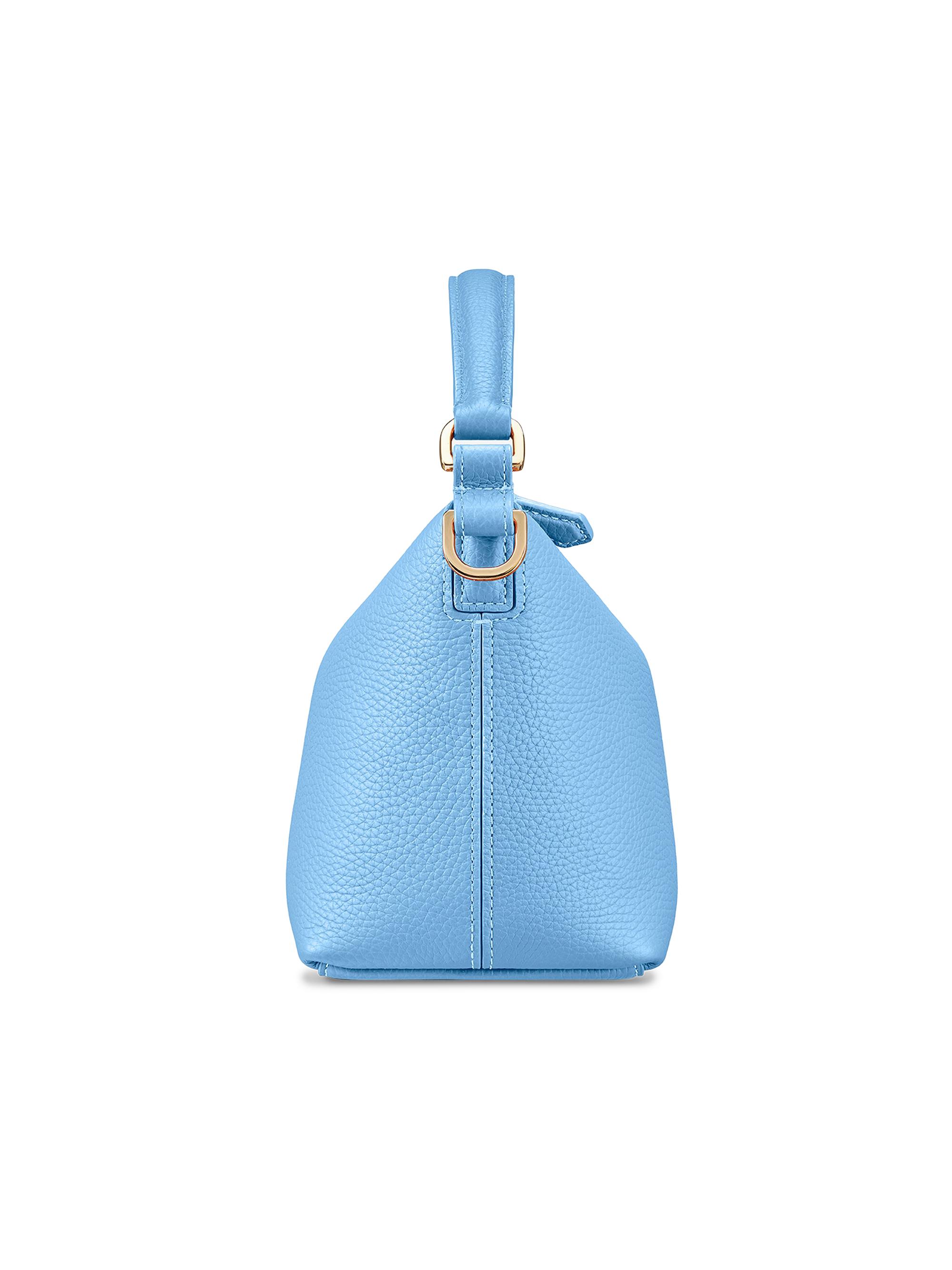 Maison de Sabre Women's  Leather Soft Hobo Bag - Sky Blue | Thumbnail 9