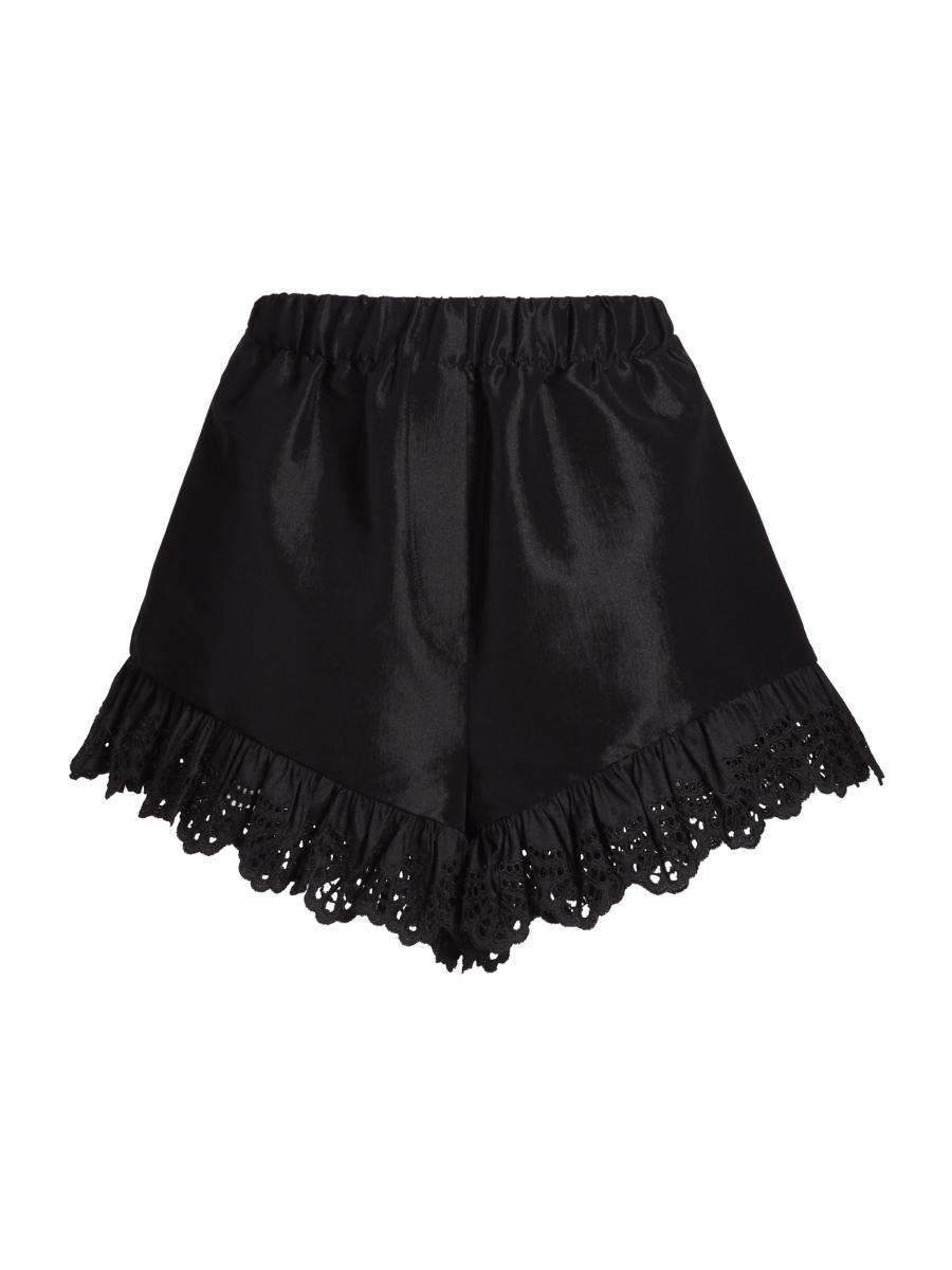 Kika Vargas Frida Eyelet-Trimmed Taffeta Shorts | Saks Fifth Avenue