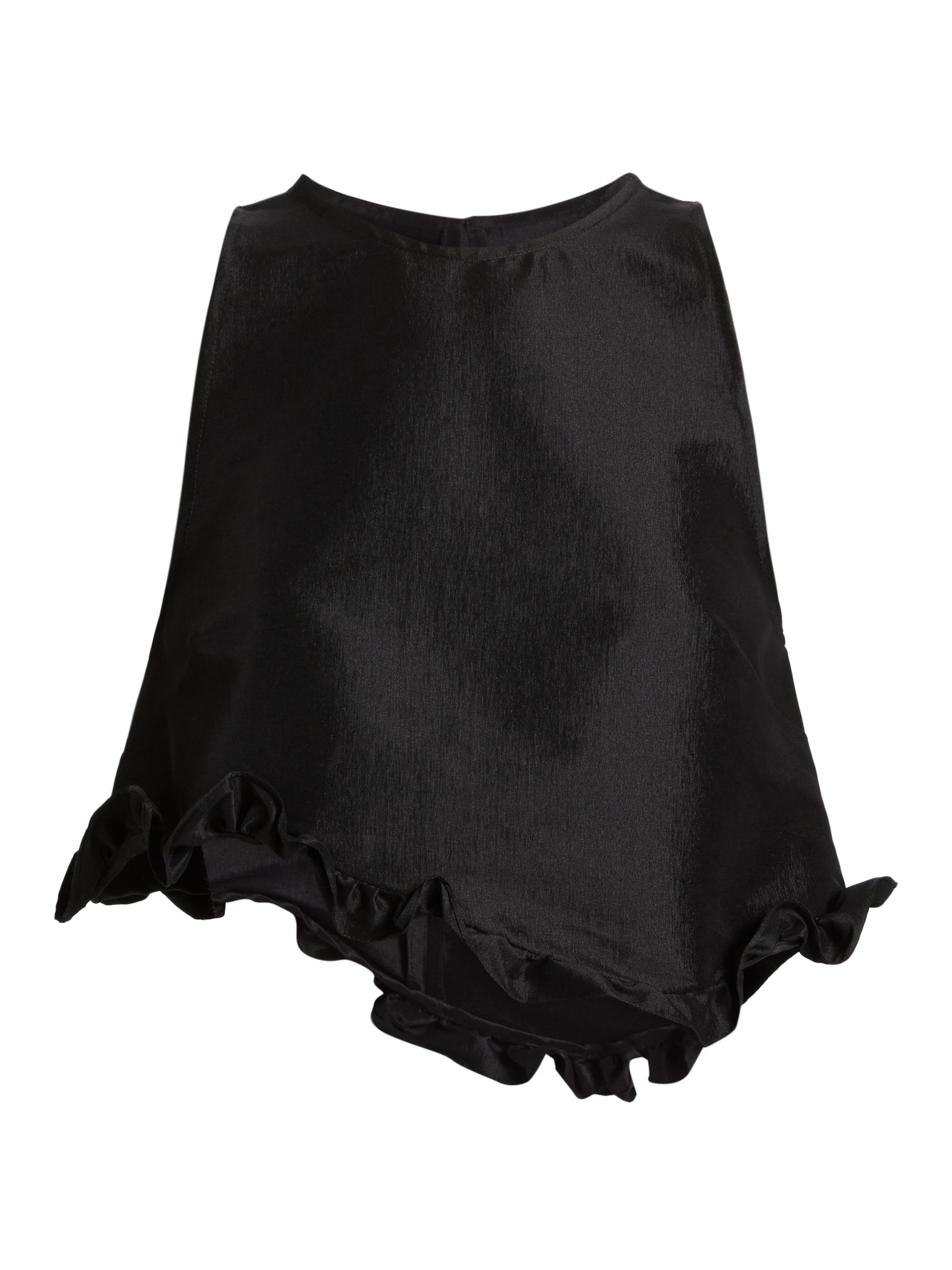 Kika Vargas Women's Li Taffeta Ruffle Top - Black