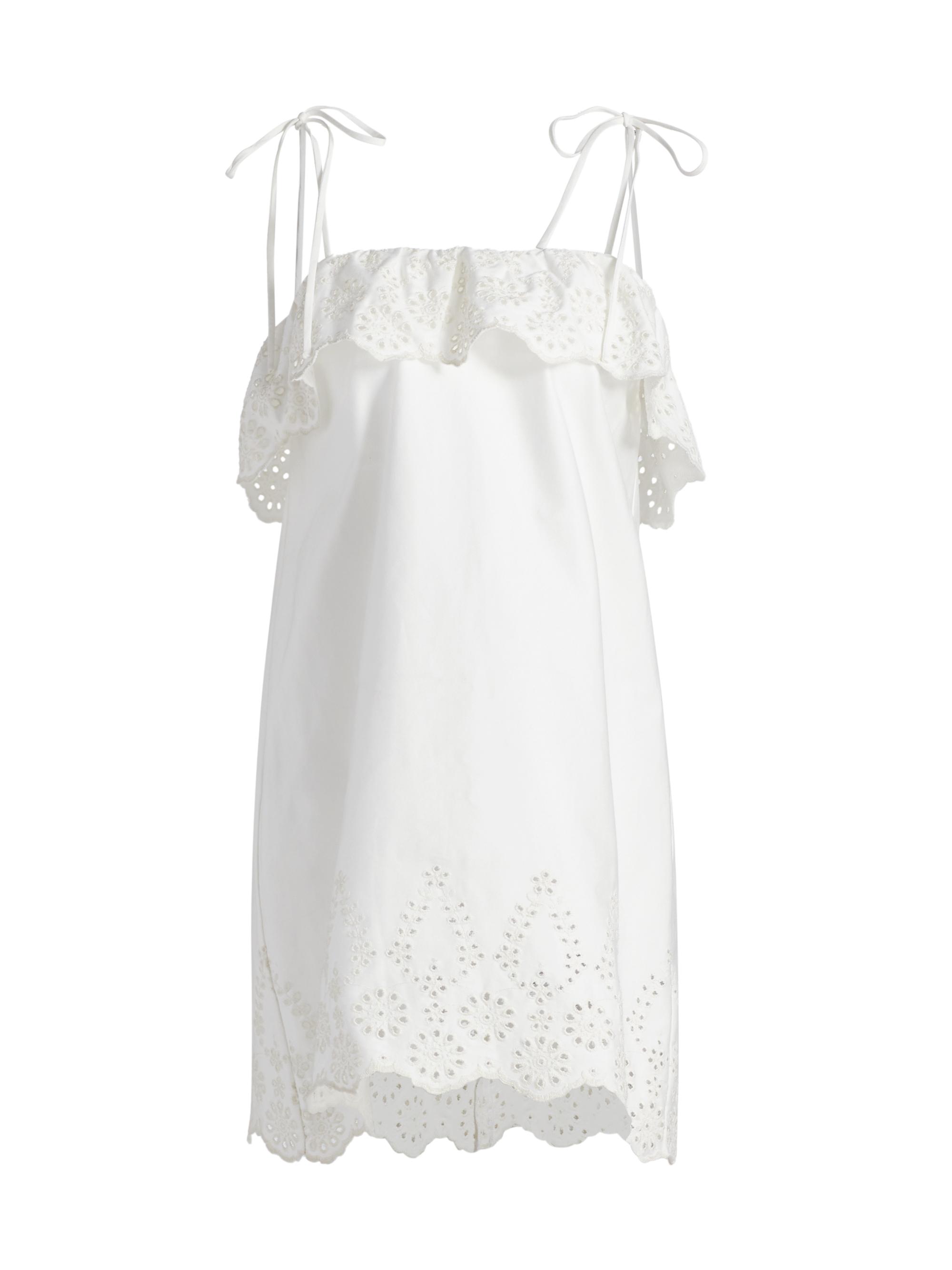 Kika Vargas Women's Yvonne Floral Eyelet Dress - White