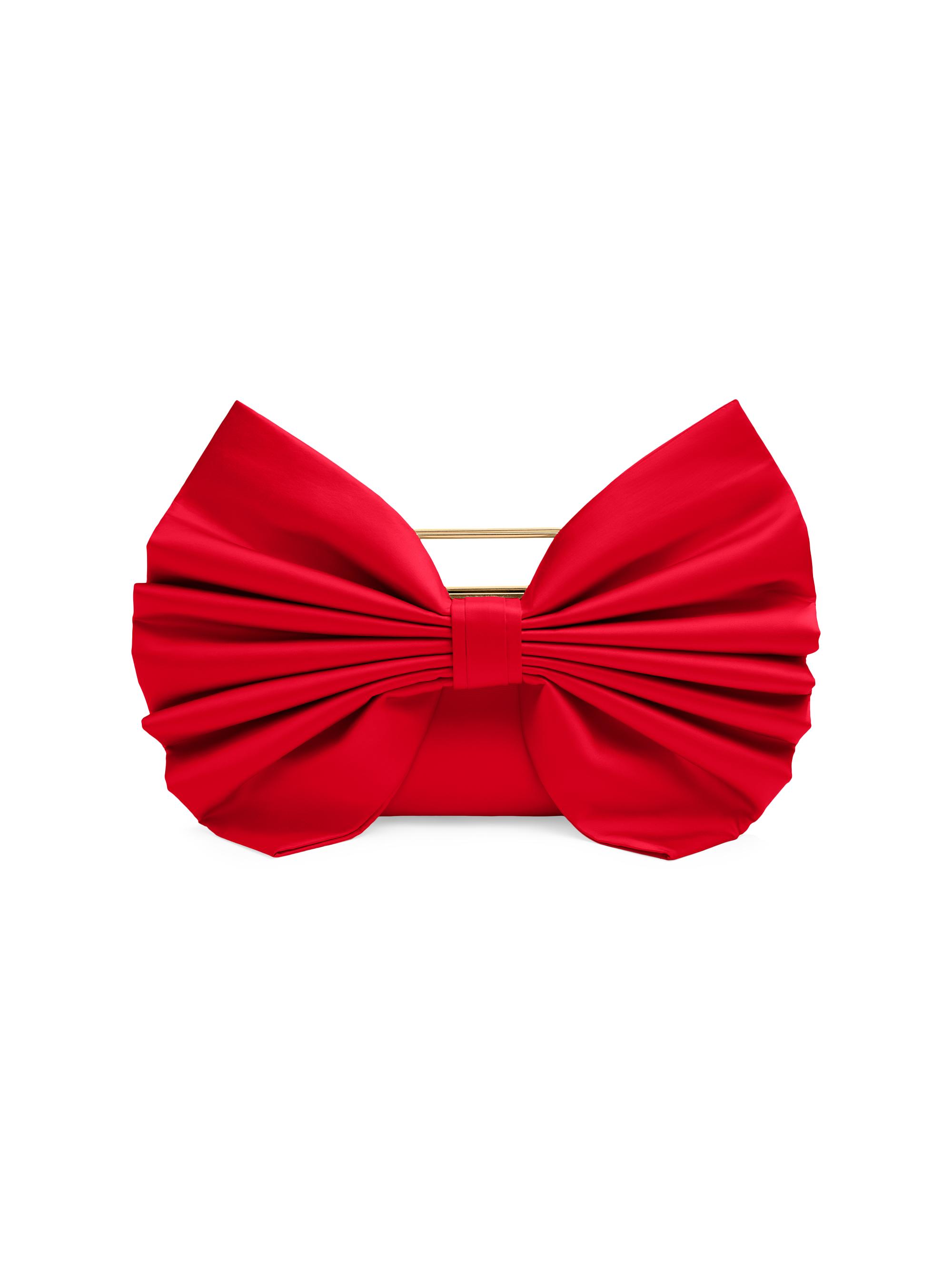 Alice + Olivia Women's Semira Bow Clutch - Bright Ruby