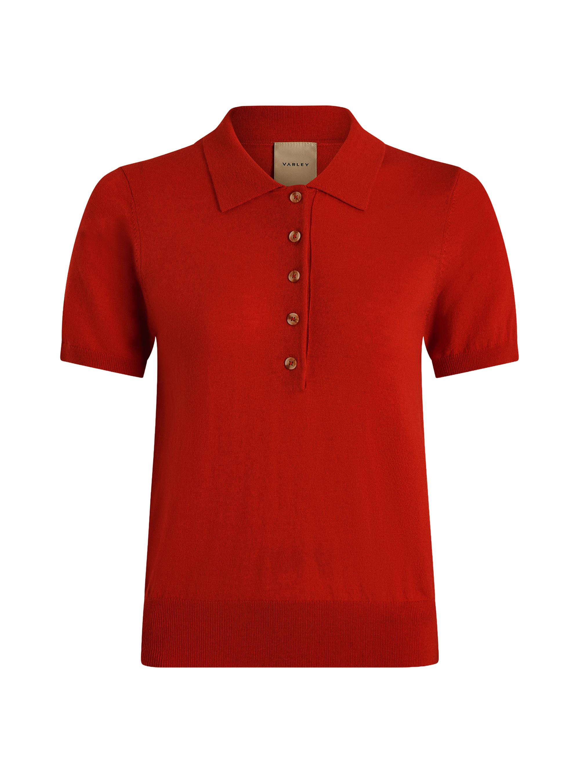 Varley Women's Toni Knit Polo T-Shirt - Poinsettia