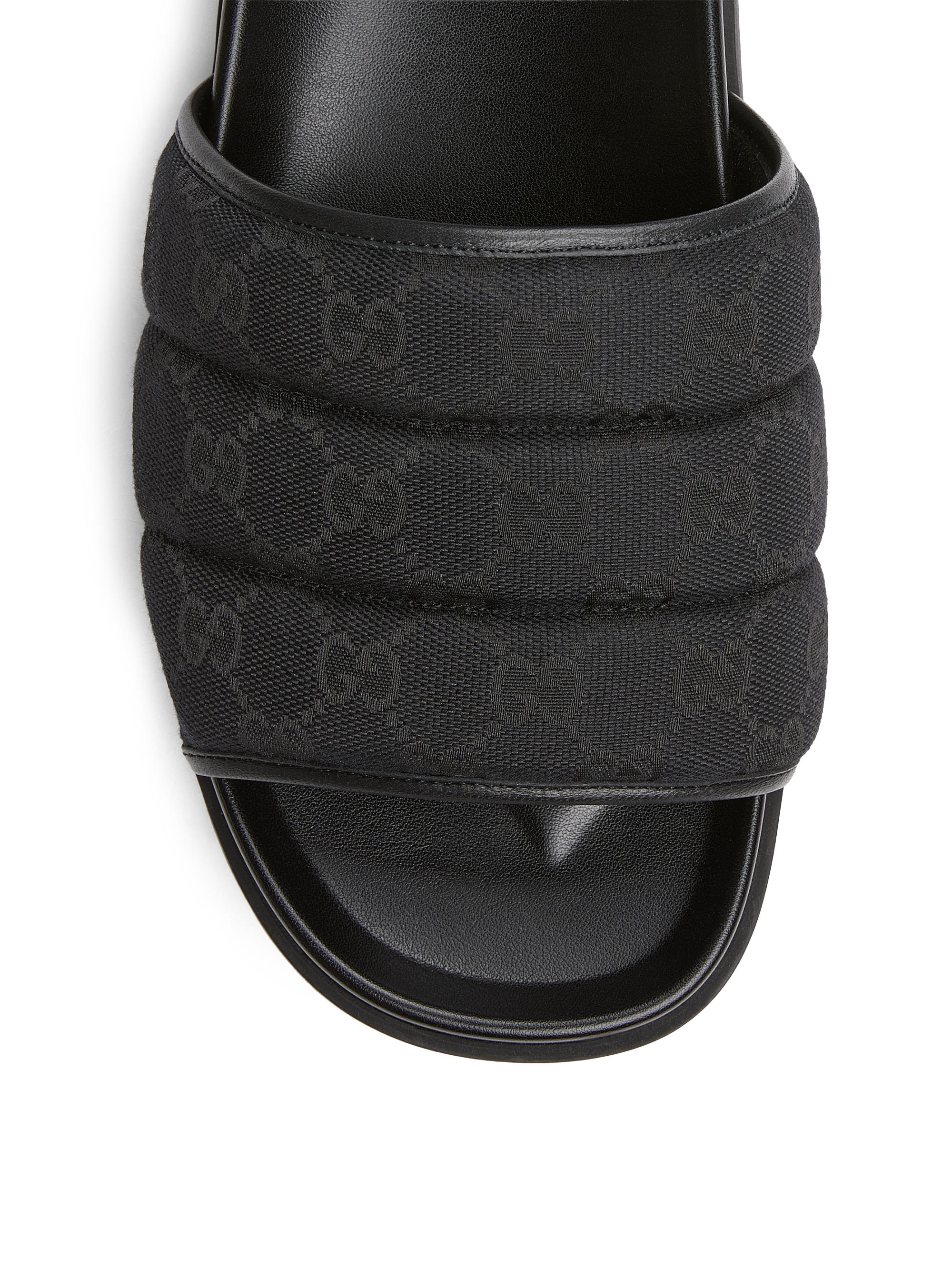 Gucci Rhein GG Canvas Slide Sandals | Saks Fifth Avenue