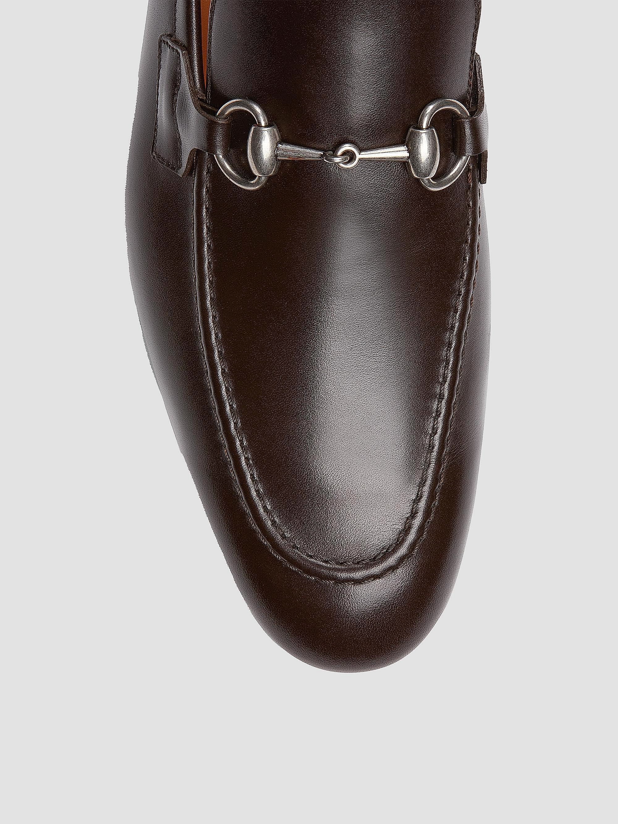 brown gucci dress shoes Loafers Men Leather Brown/Cocoa Brown leather Gucci Jordaan Horsebit Leather Loafers