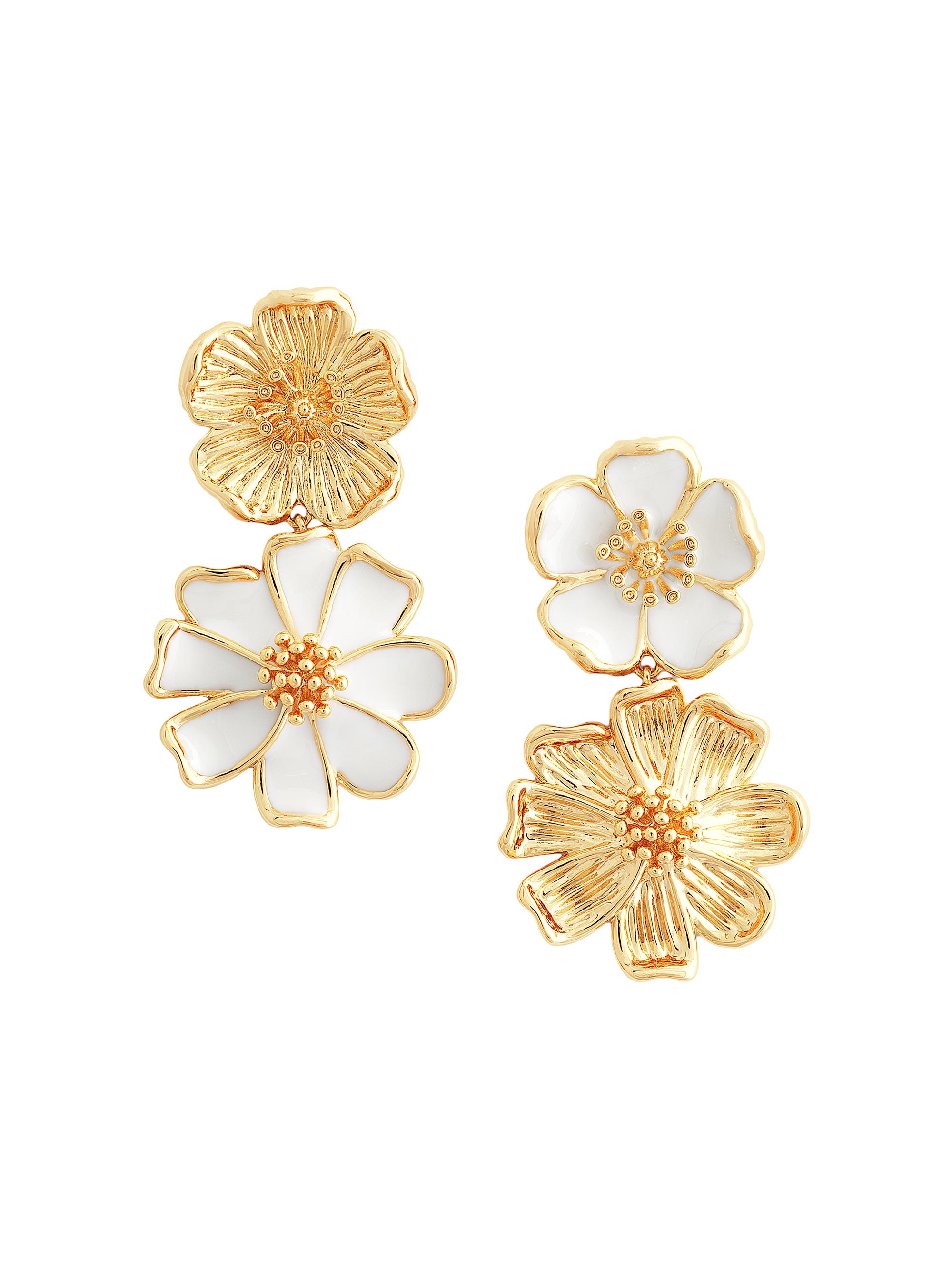 Anabel Aram Women's Wildflowers 18K Gold-Plated, Crystal & Enamel Drop Earrings - White Enamel