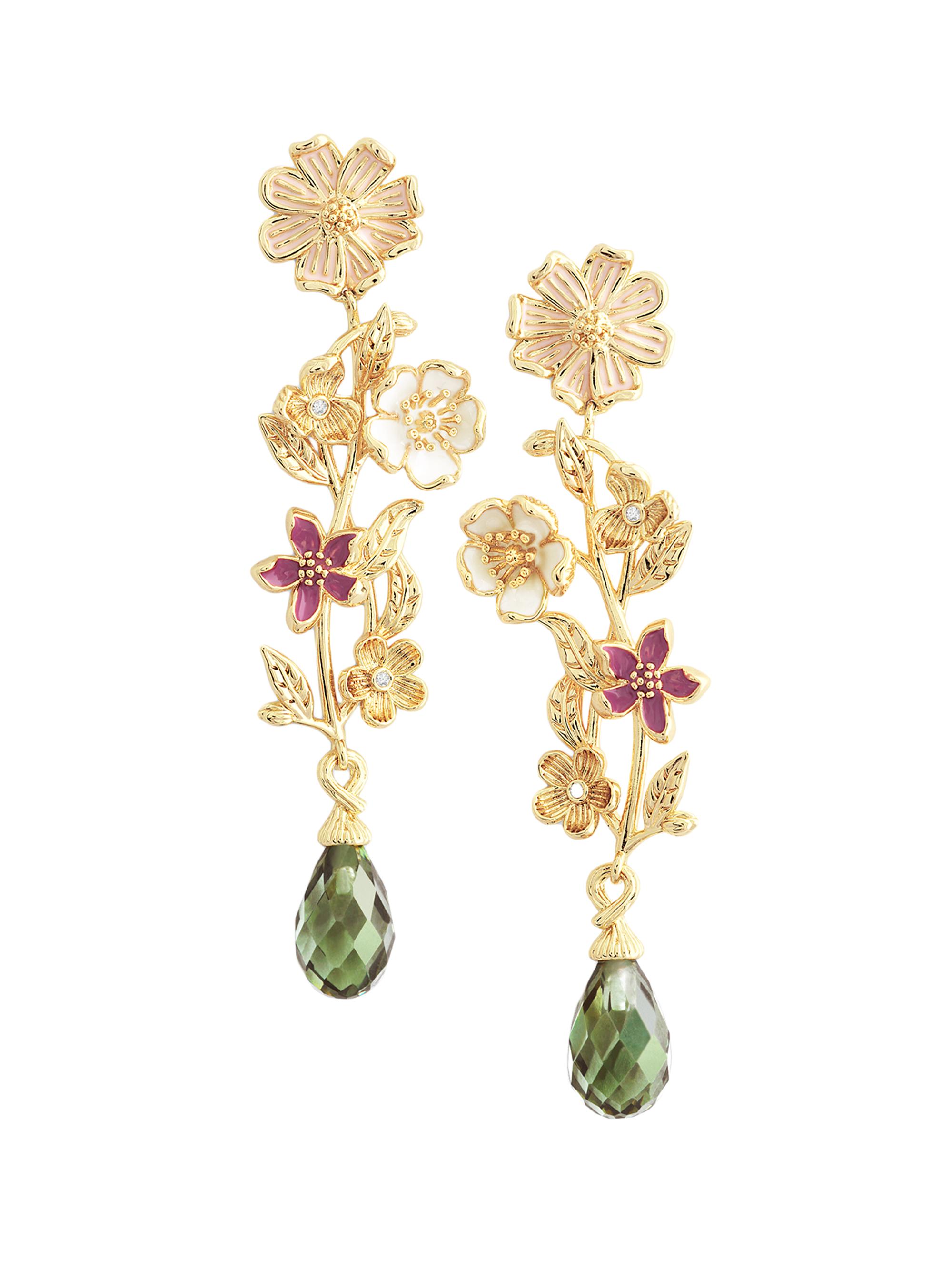 Anabel Aram Women's Wildflowers 18K Gold-Plated, Enamel, Glass & Crystal Drop Earrings