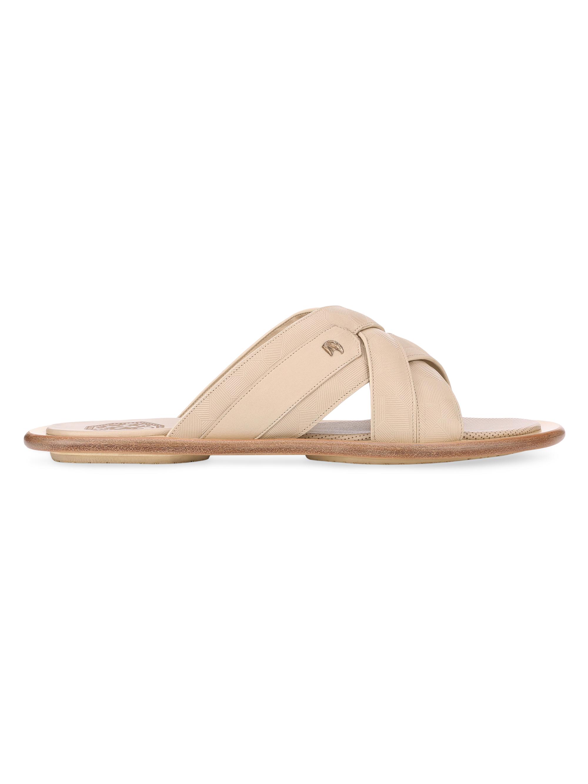 Stefano Ricci Men's Pattern Sandals - Oxford Beige