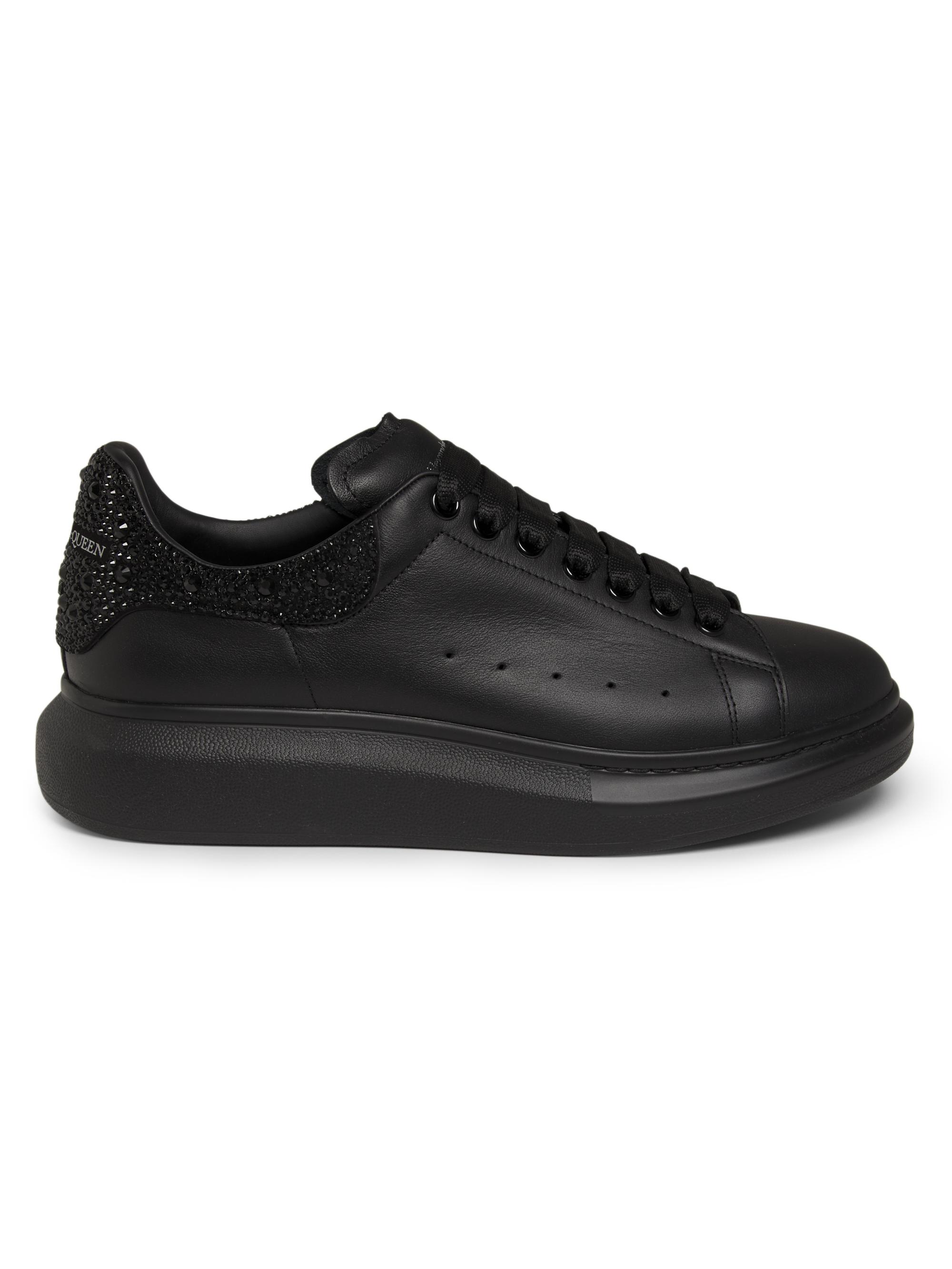 McQueen Oversized Crystal Heel Leather Low-Top Sneakers | Saks