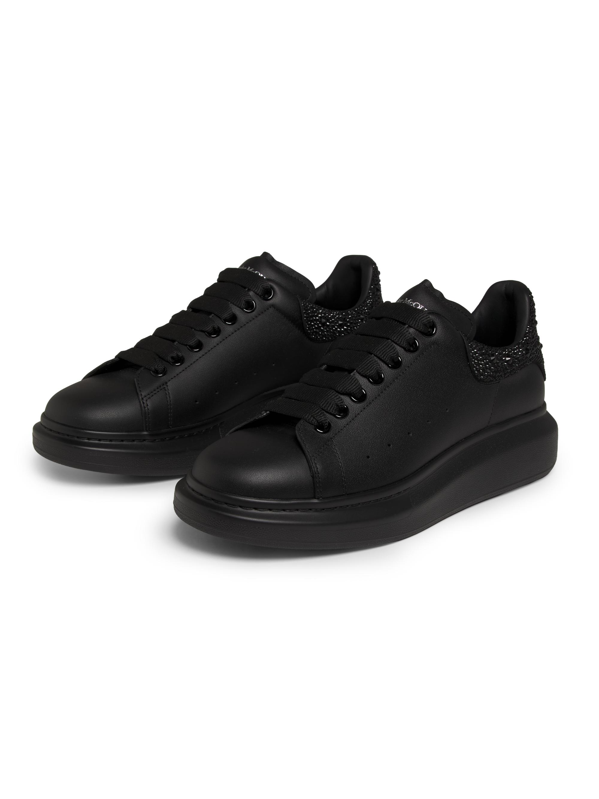 McQueen Oversized Crystal Heel Leather Low-Top Sneakers | Saks