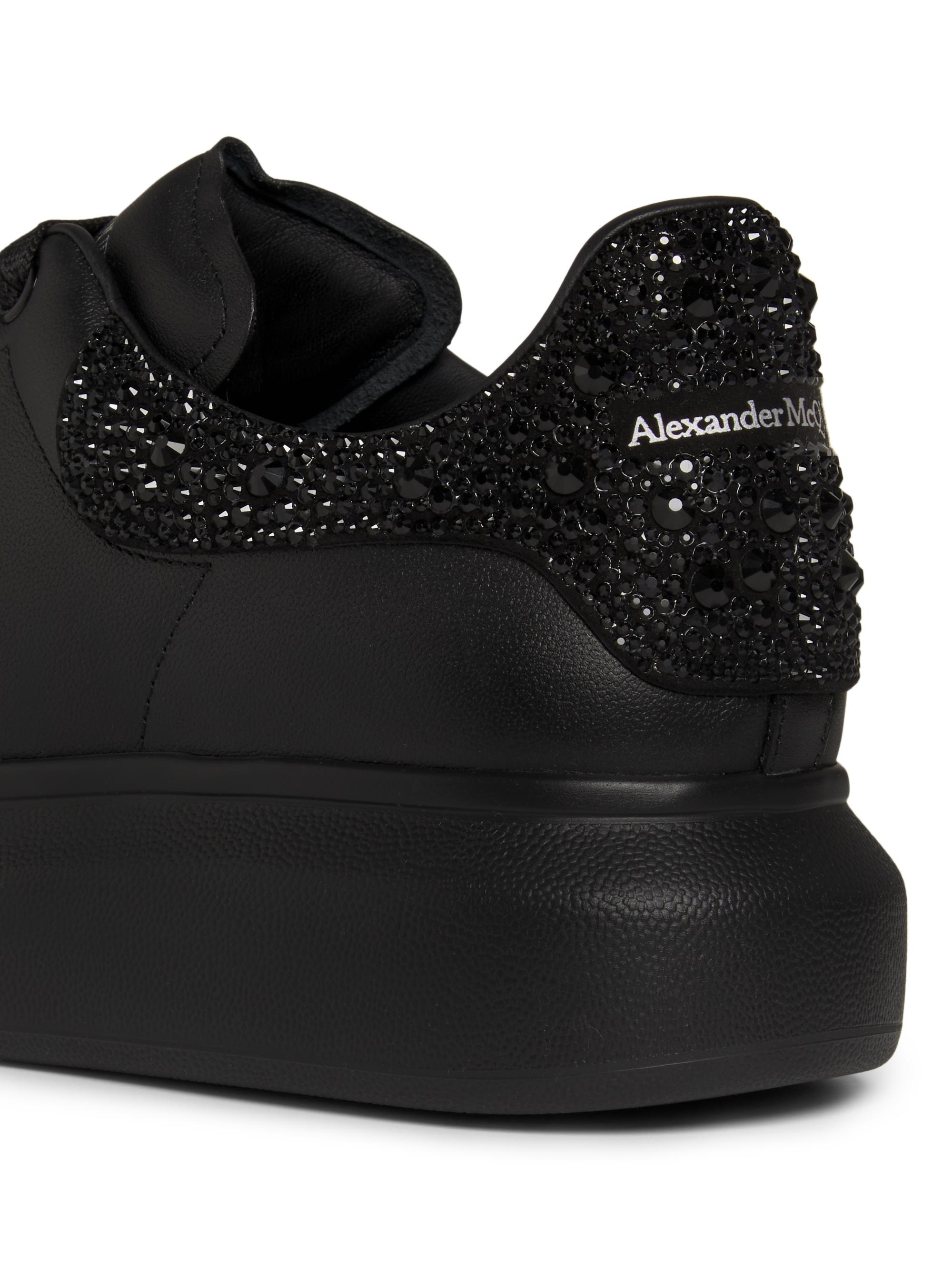 McQueen Oversized Crystal Heel Leather Low-Top Sneakers | Saks
