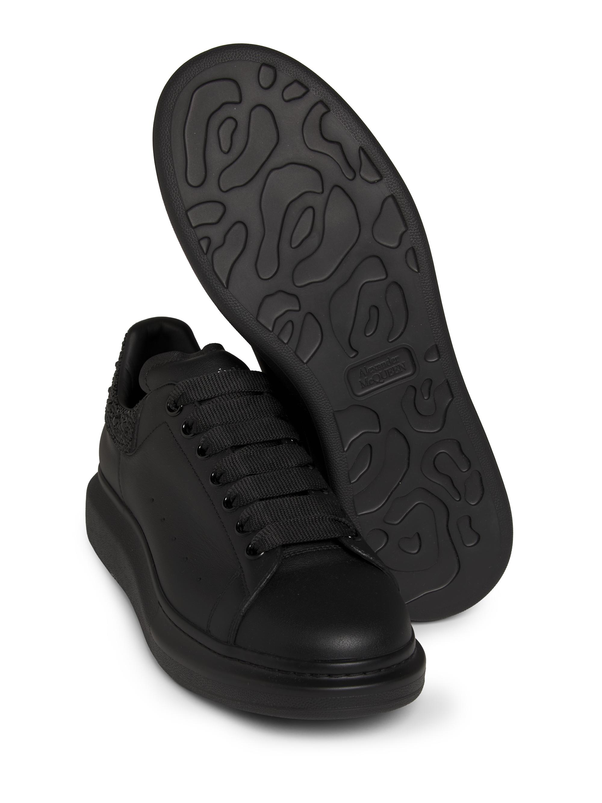 McQueen Oversized Crystal Heel Leather Low-Top Sneakers | Saks
