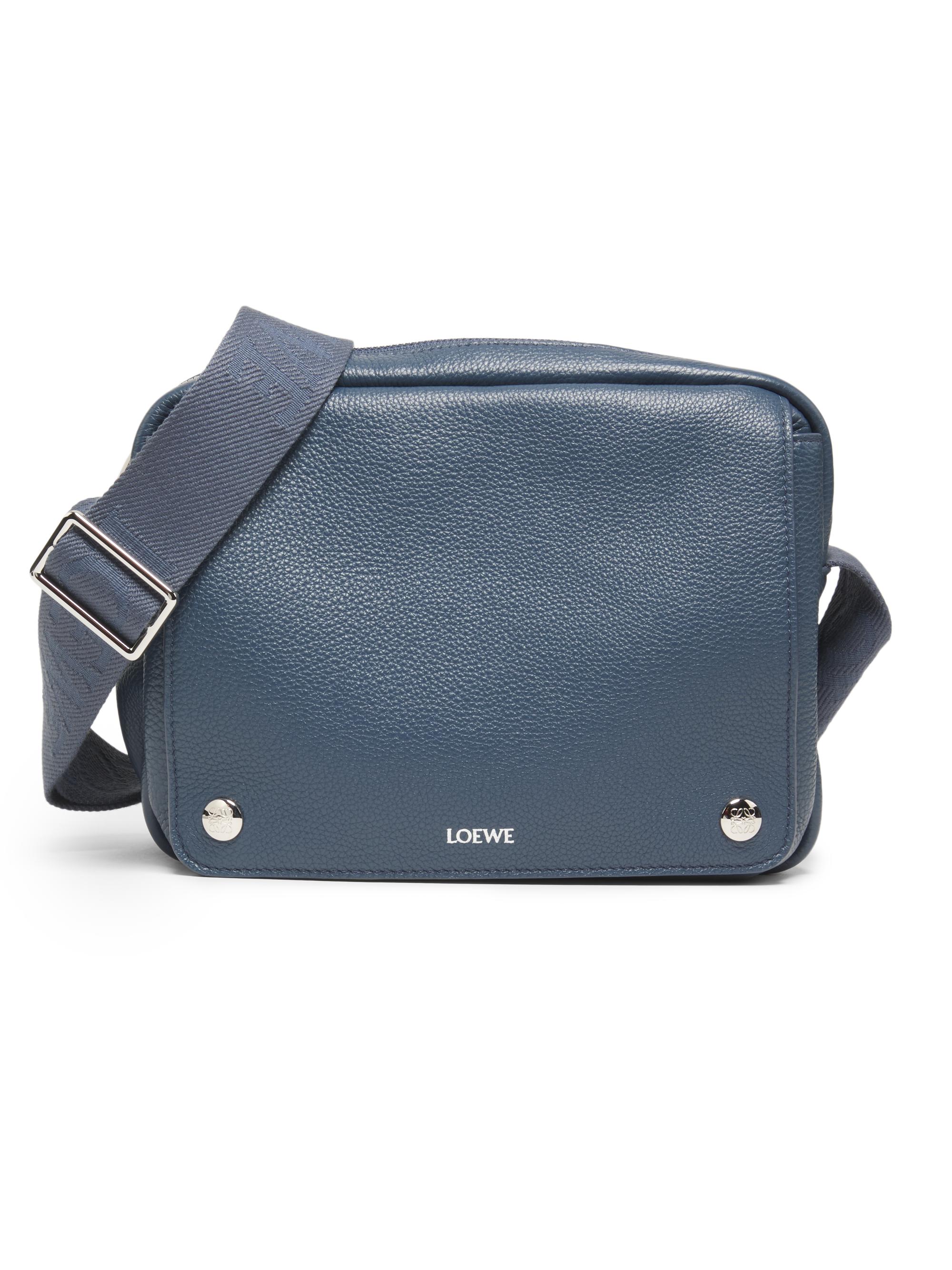 LOEWE Men's Extra-Small Pebble Leather Messenger Bag - Indigo Dye | Thumbnail 7
