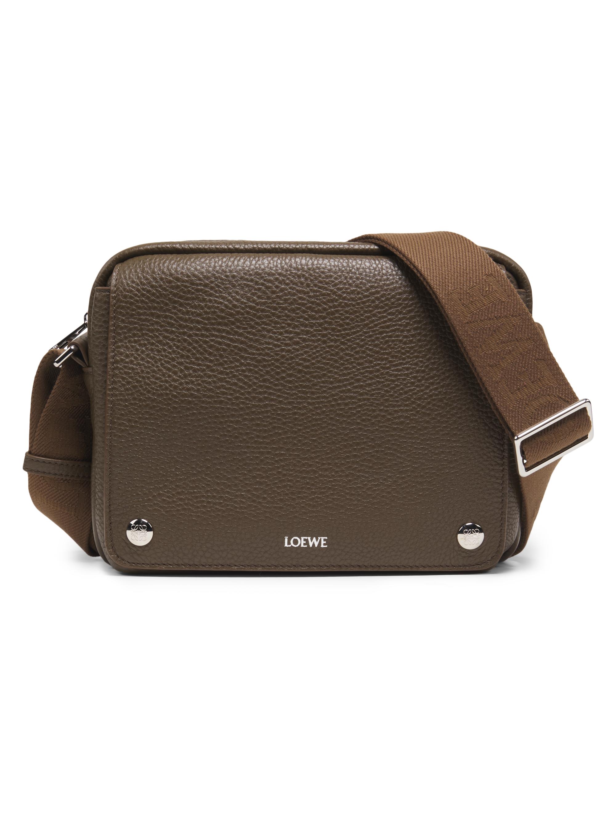 LOEWE Men's Extra-Small Pebble Leather Messenger Bag - Tundra