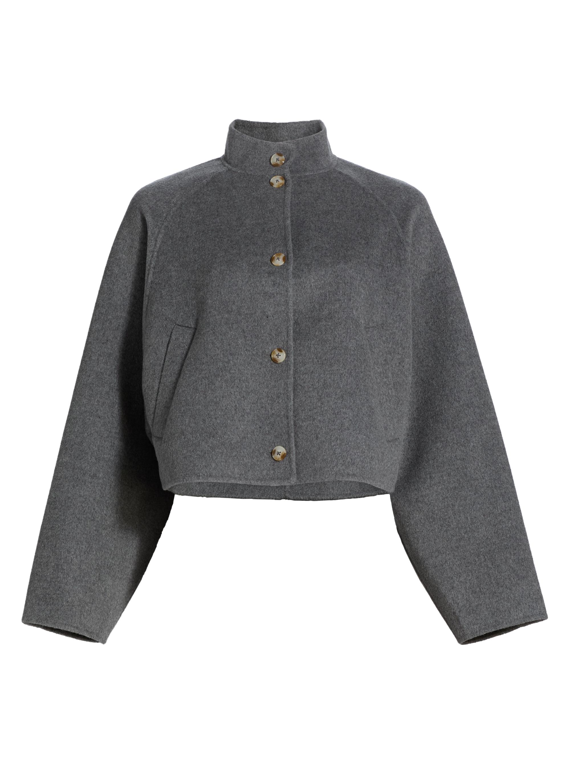 Loulou de Saison Women's Nyma Wide-Sleeve Wool-Cashmere Jacket - Grey Melange