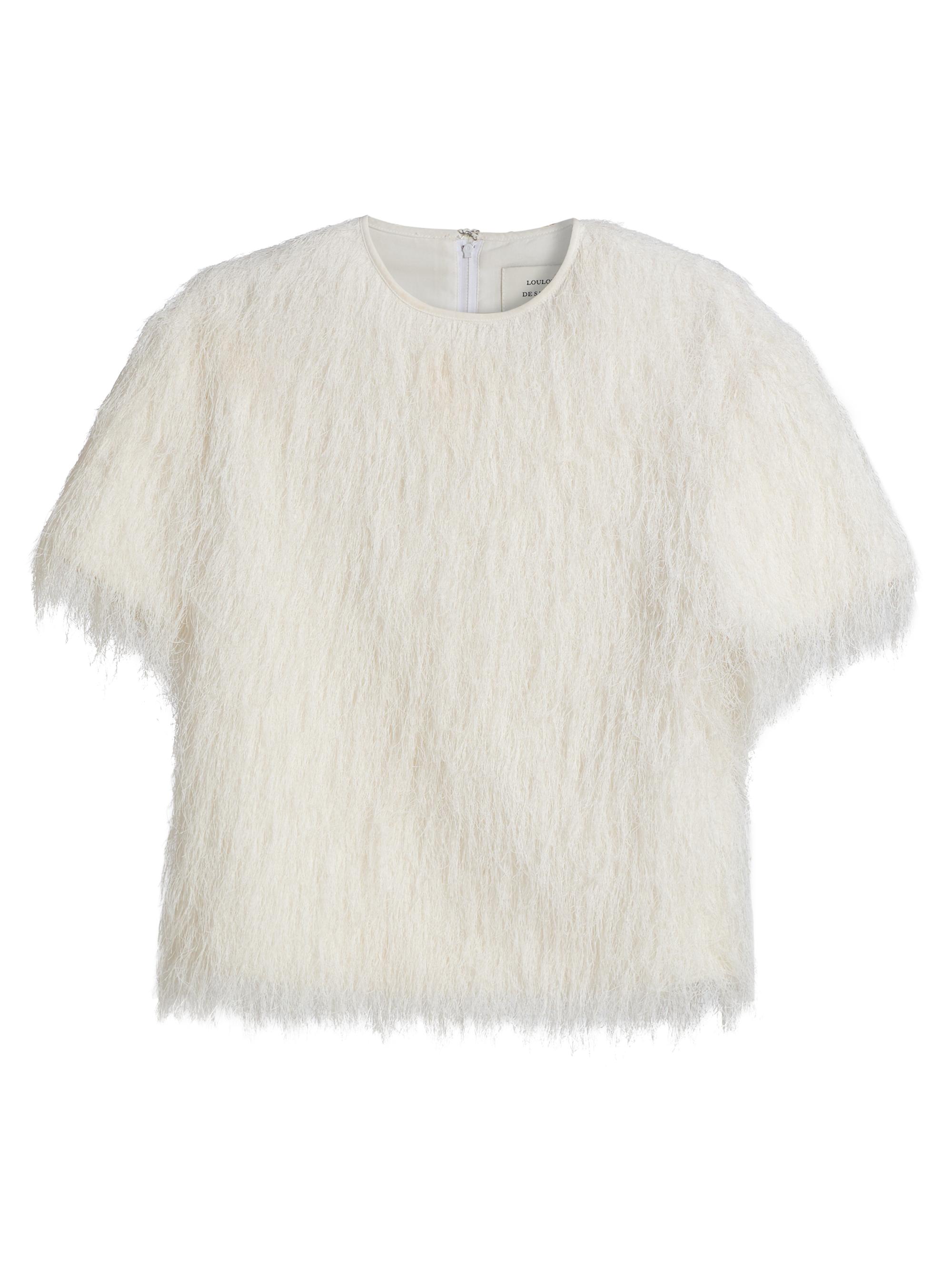 Loulou de Saison Women's Zaro Short-Sleeve Textured Top - White