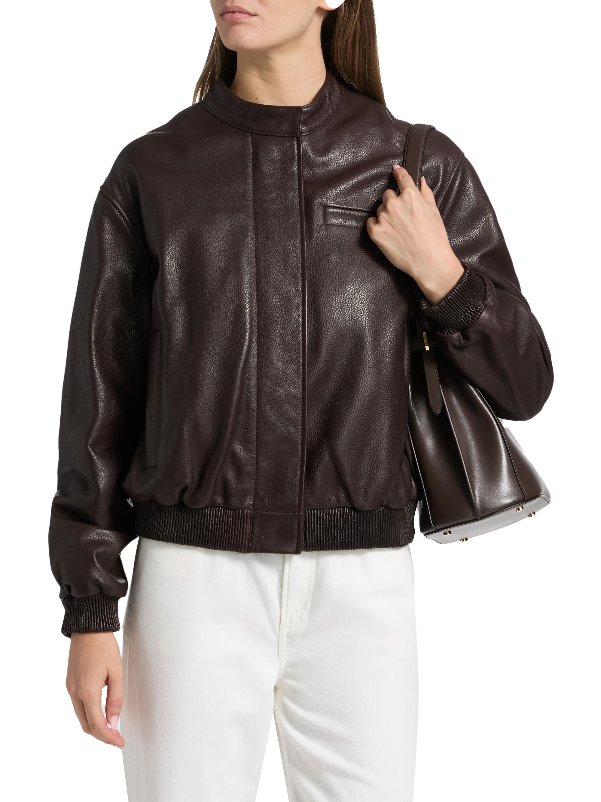 Loulou de Saison Marlow Leather Bomber Jacket | Saks Fifth Avenue
