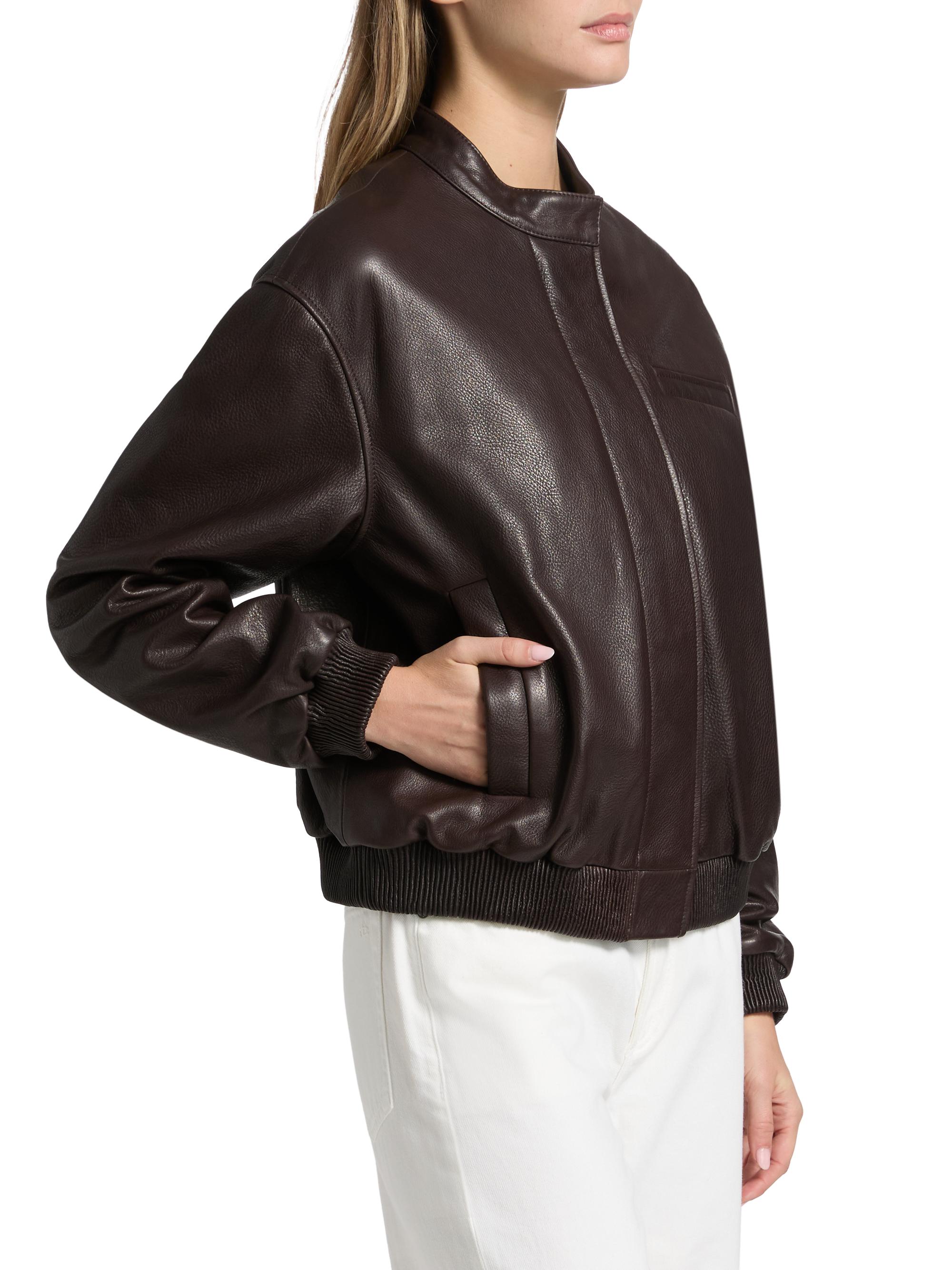 Loulou de Saison Marlow Leather Bomber Jacket | Saks Fifth Avenue