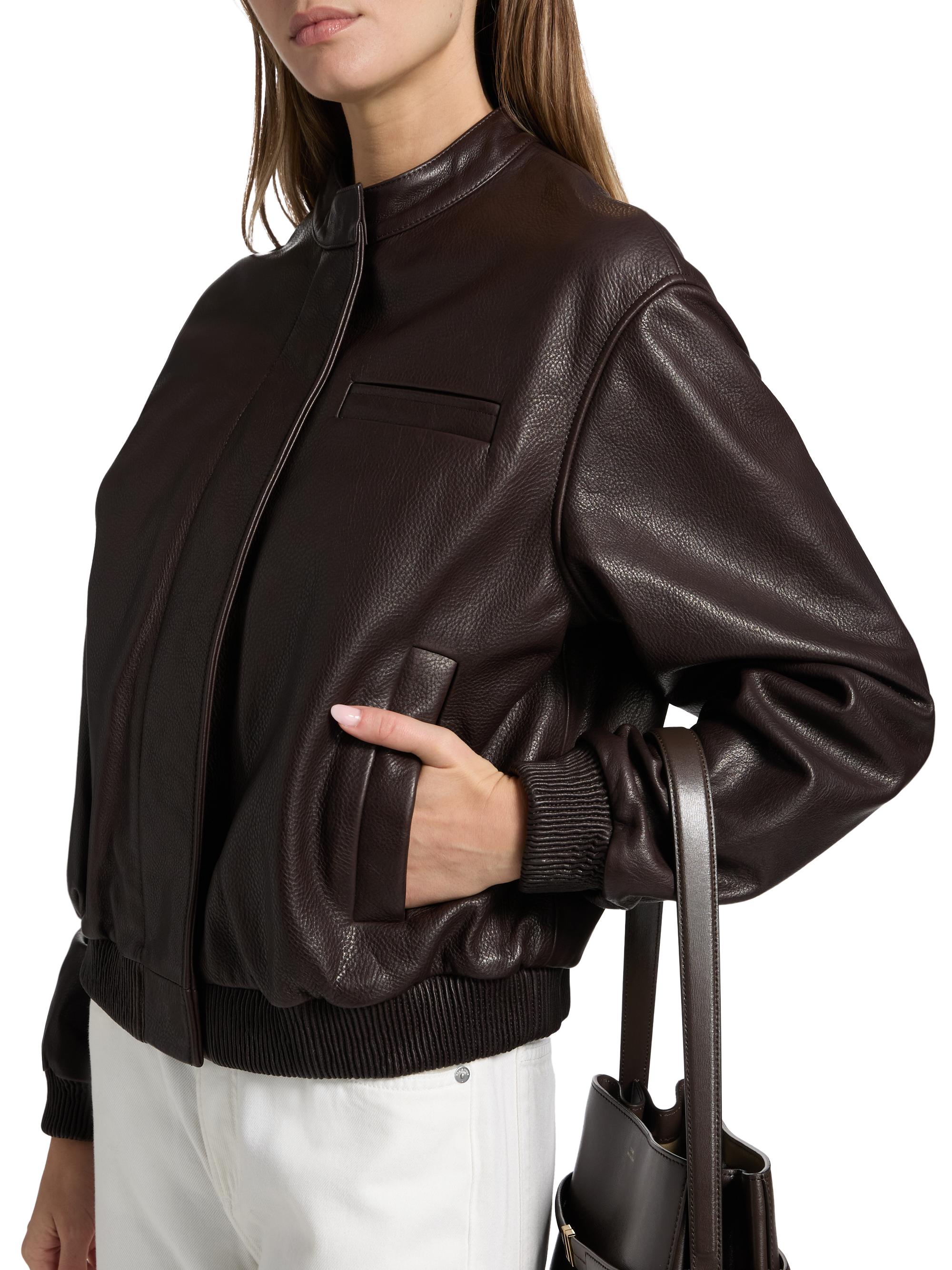 Loulou de Saison Marlow Leather Bomber Jacket | Saks Fifth Avenue