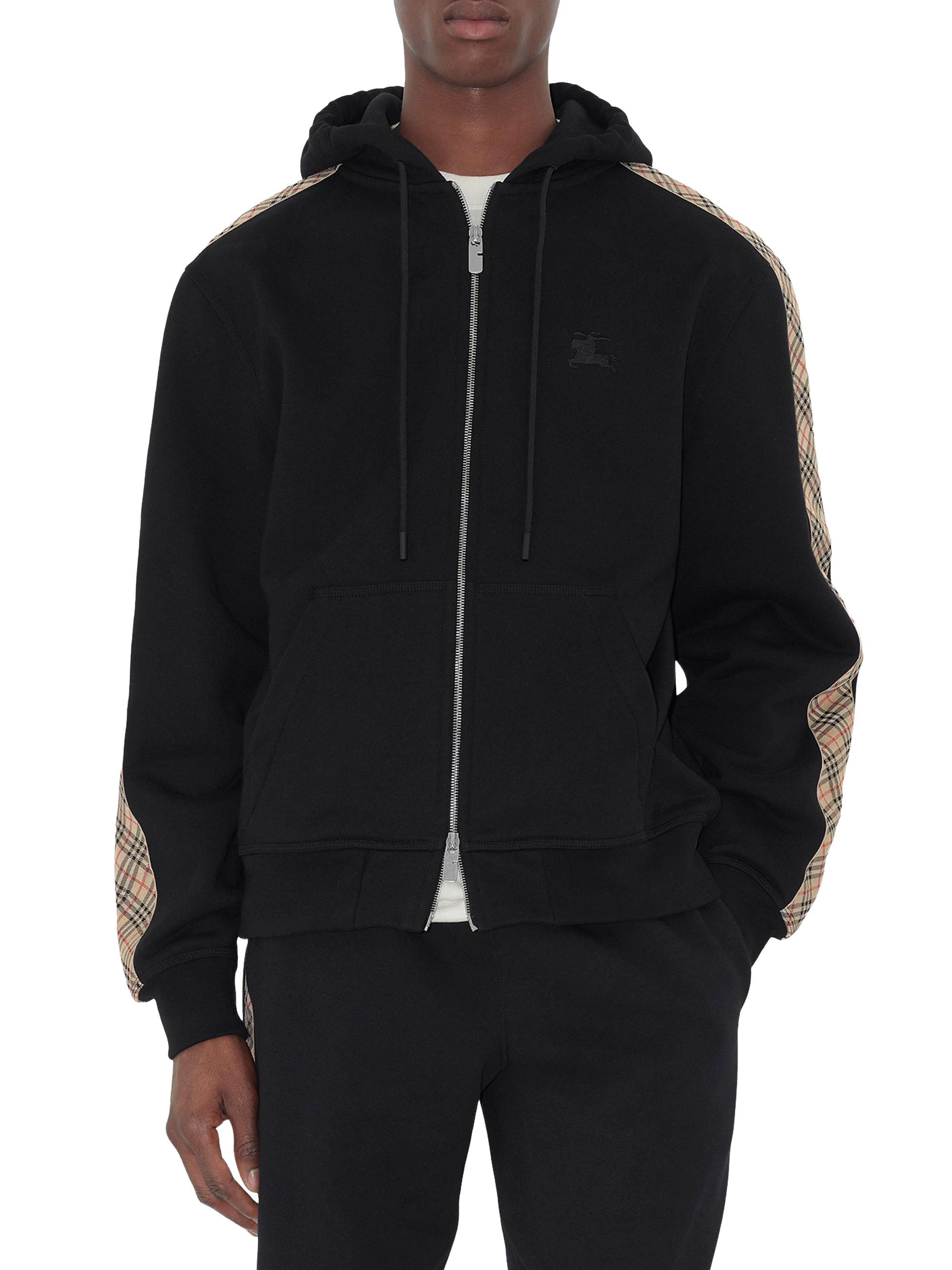Burberry Scott Check-Trim Cotton Hoodie | Saks Fifth Avenue