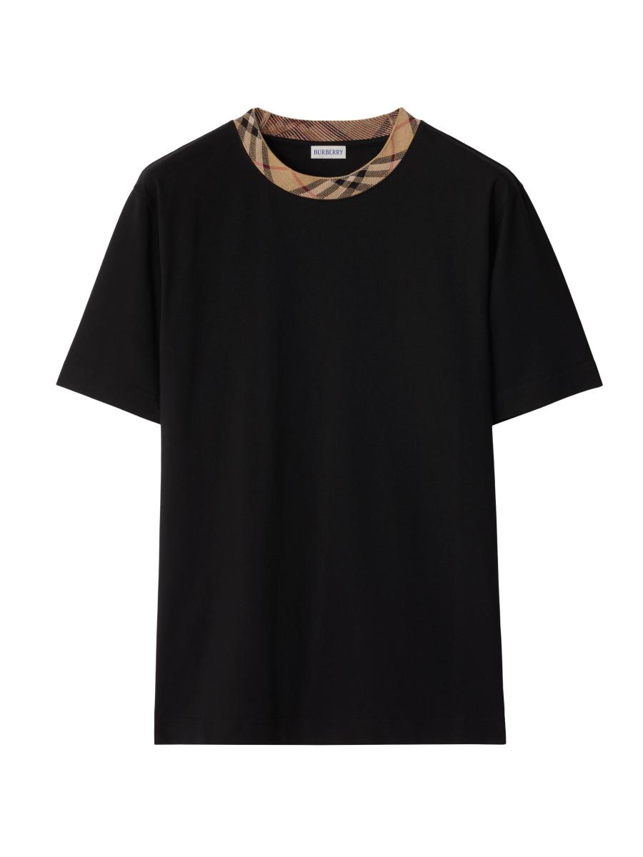 【関税＆送料込み】Burberry Check Motif Cotton T-Shirt BURBERRY - Check Motif Cotton T-shirt Burberry