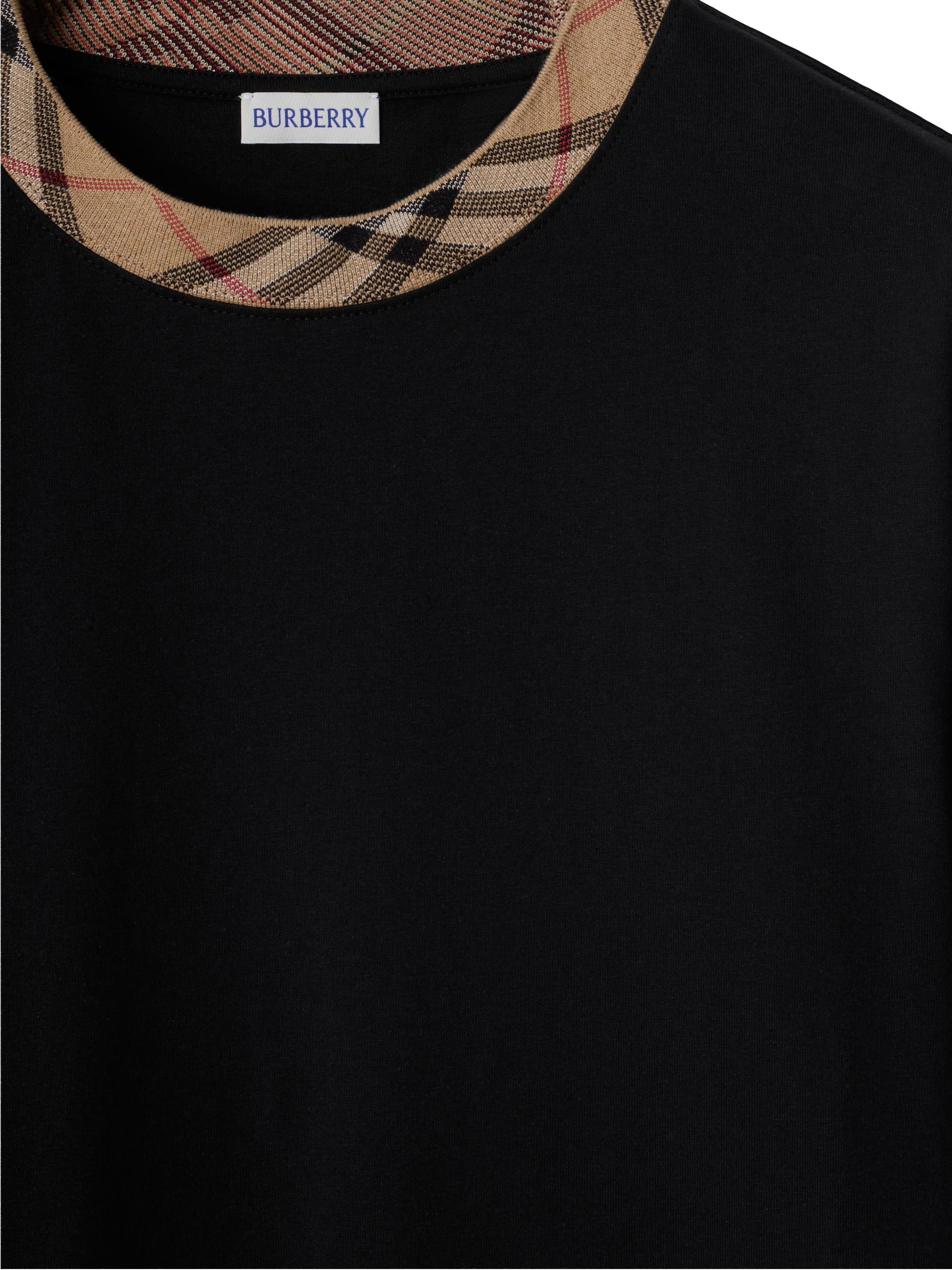 Burberry Ryan Check Trim Cotton T-Shirt | Saks Fifth Avenue