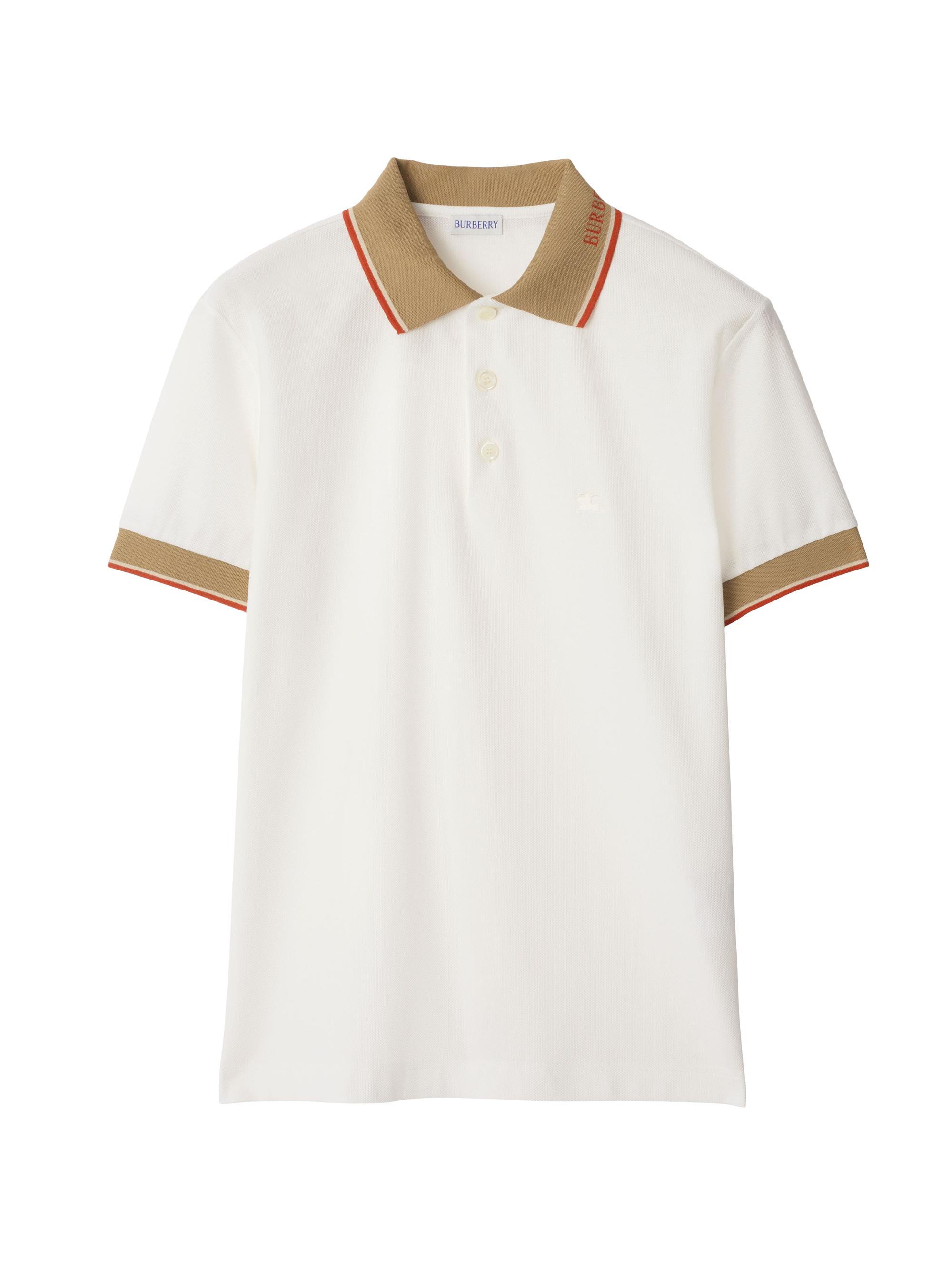 Burberry Embroidered Logo Cotton Polo Shirt | Saks Fifth Avenue