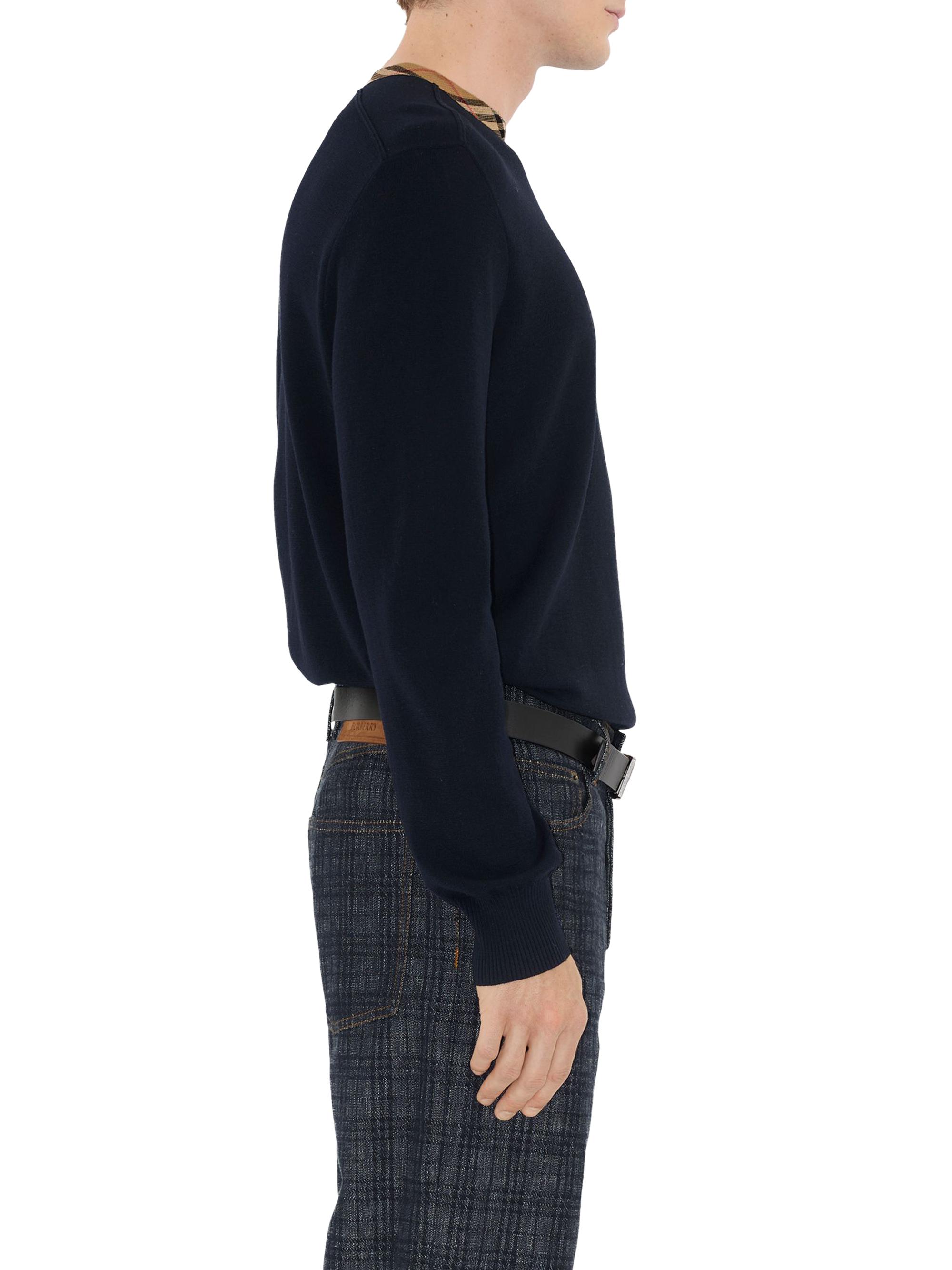 Burberry Michael Check Trim Wool Sweater | Saks Fifth Avenue