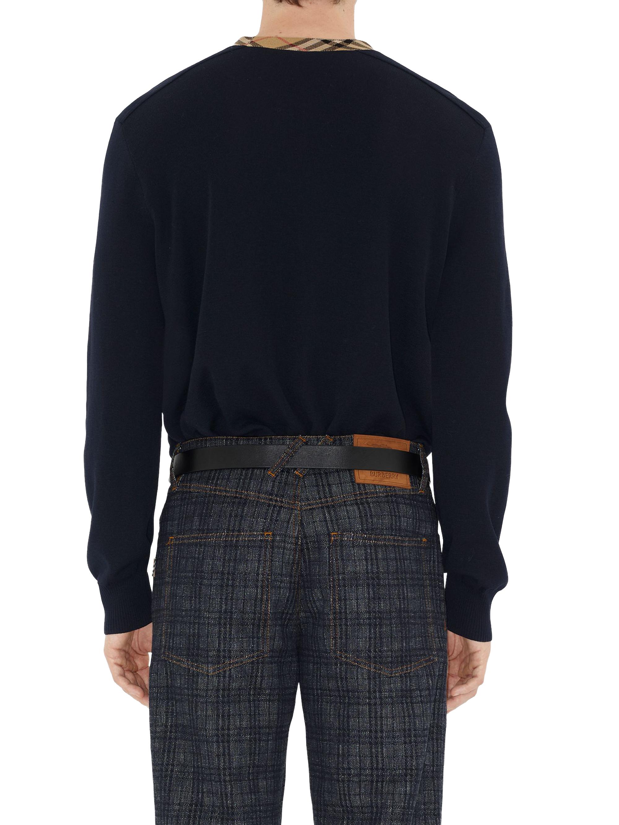 Burberry Michael Check Trim Wool Sweater | Saks Fifth Avenue