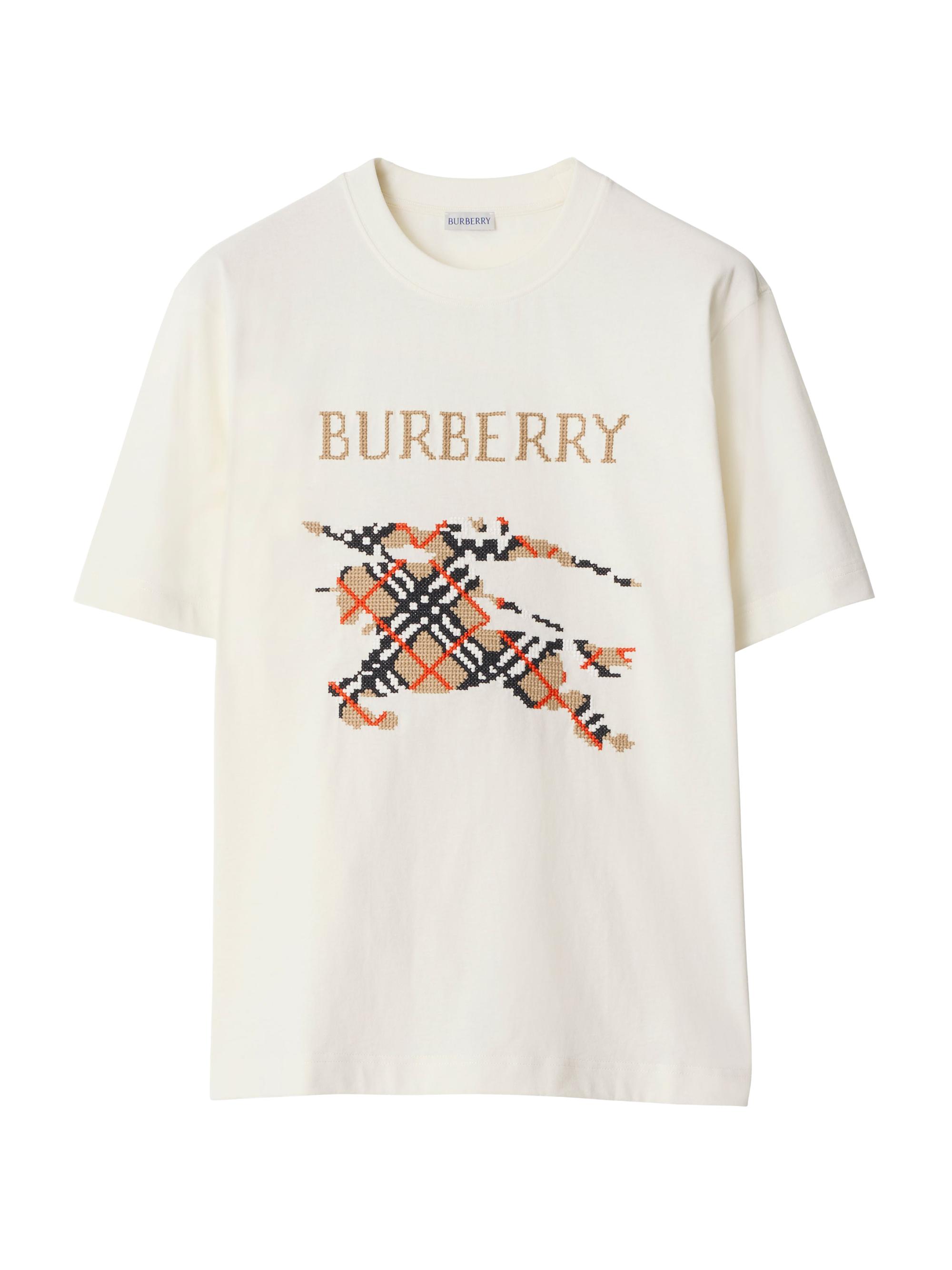 Burberry Ryan Cross-Stitch EKD Cotton T-Shirt | Saks Fifth Avenue