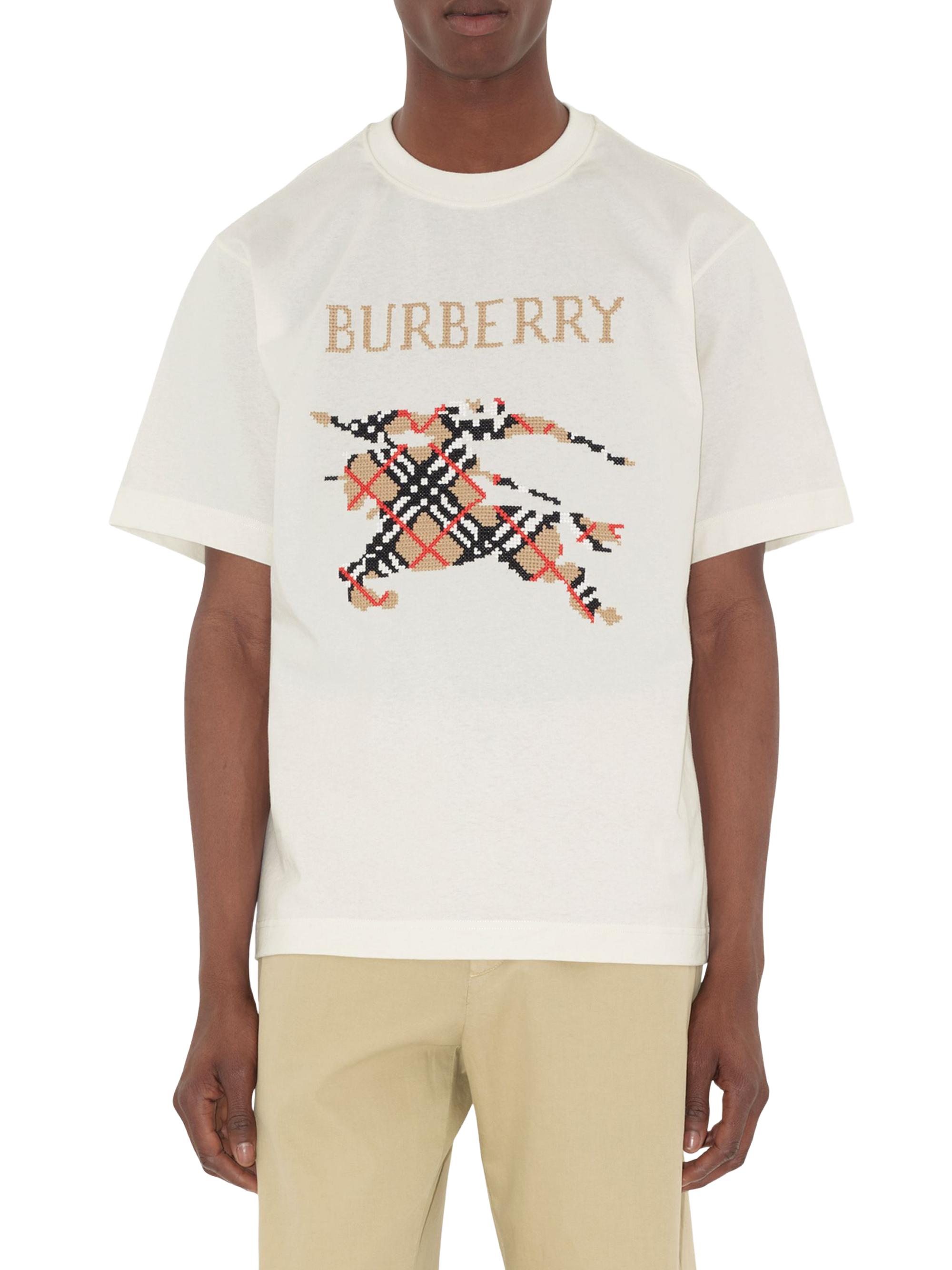Burberry Ryan Cross-Stitch EKD Cotton T-Shirt | Saks Fifth Avenue
